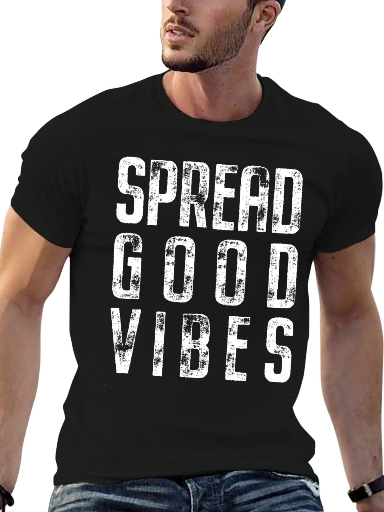 Spread Good Vibes Graphic T-Shirt - Black