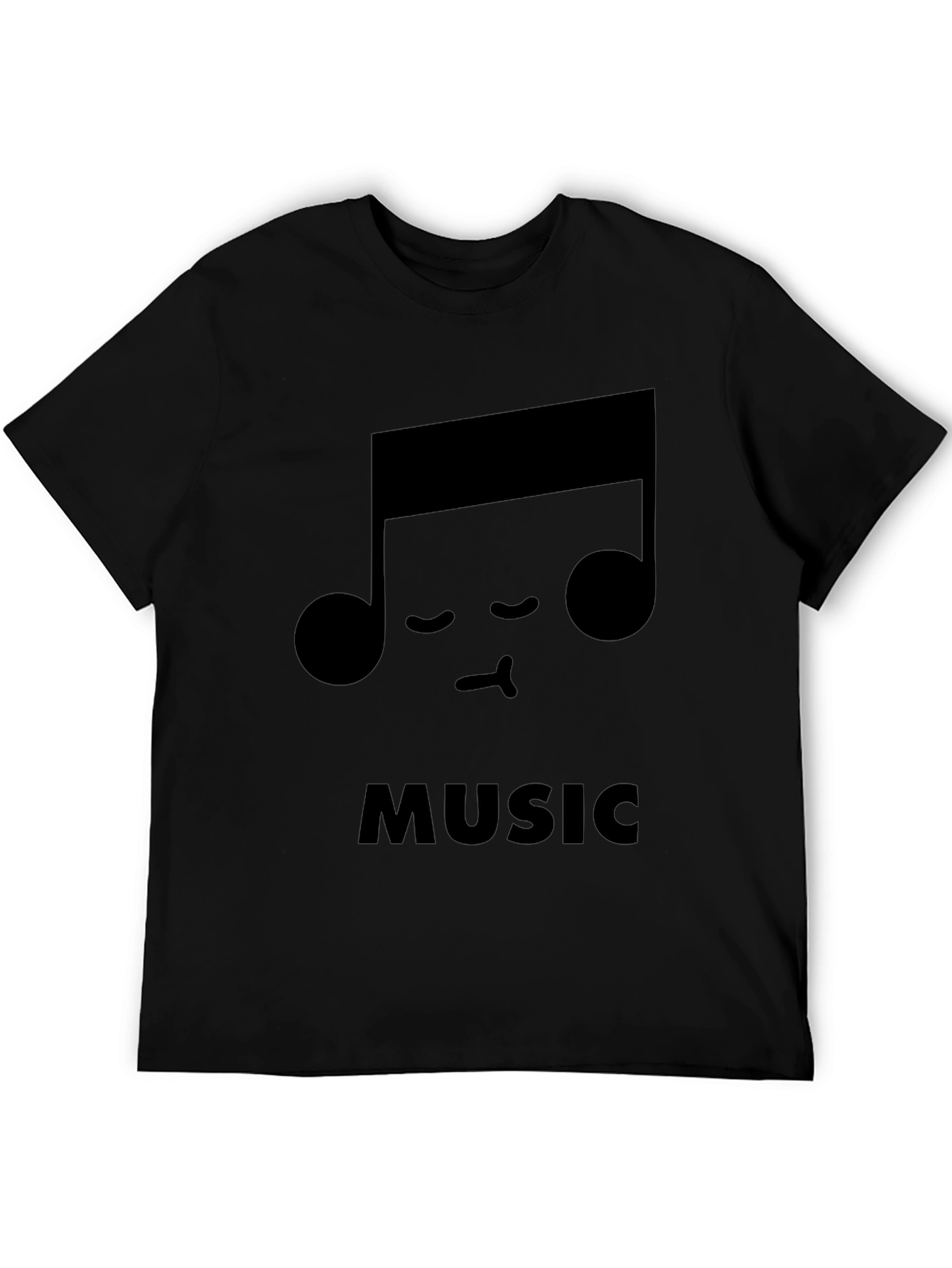 Cute Music Note Black T-Shirt