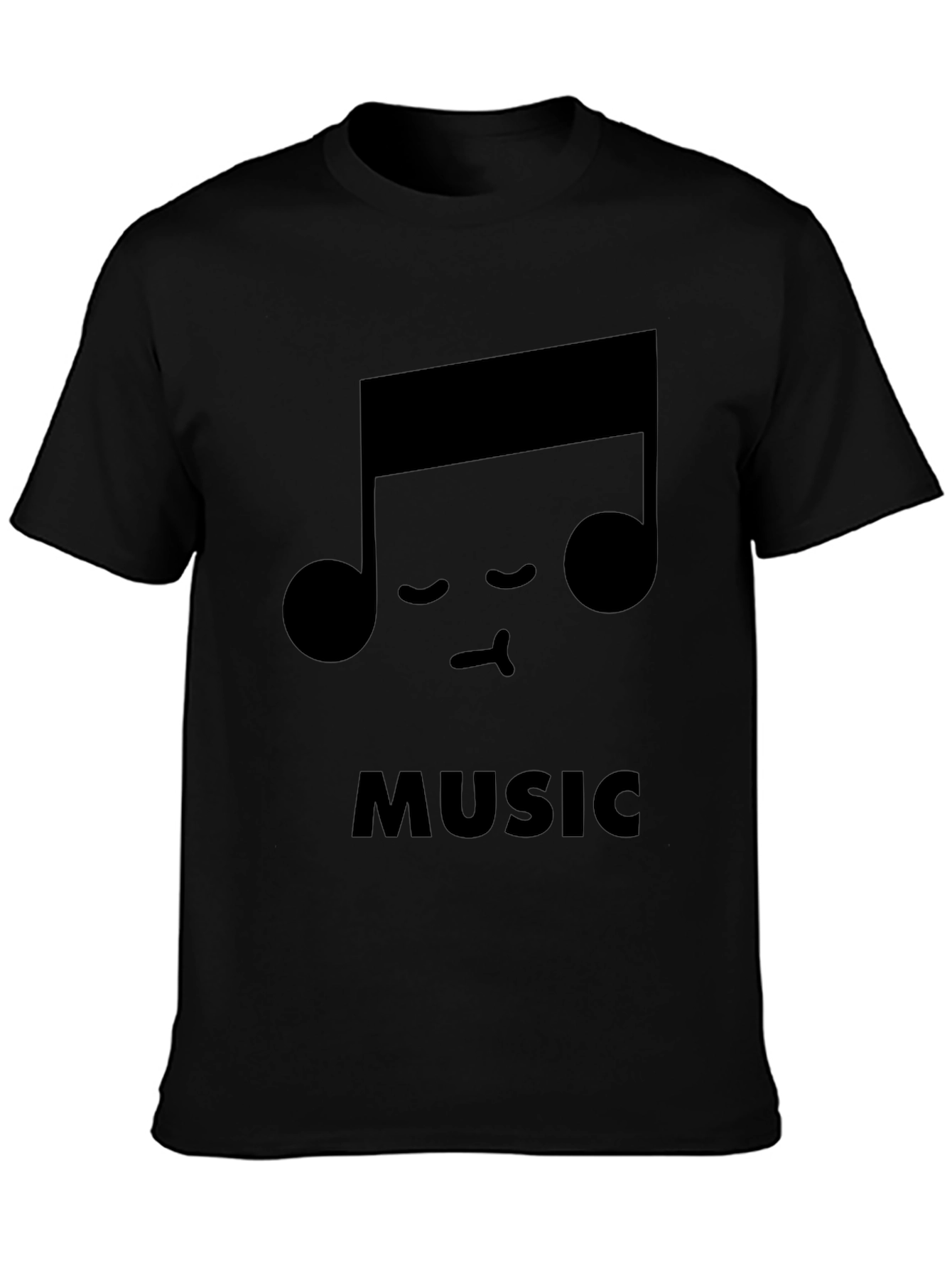 Cute Music Note Black T-Shirt