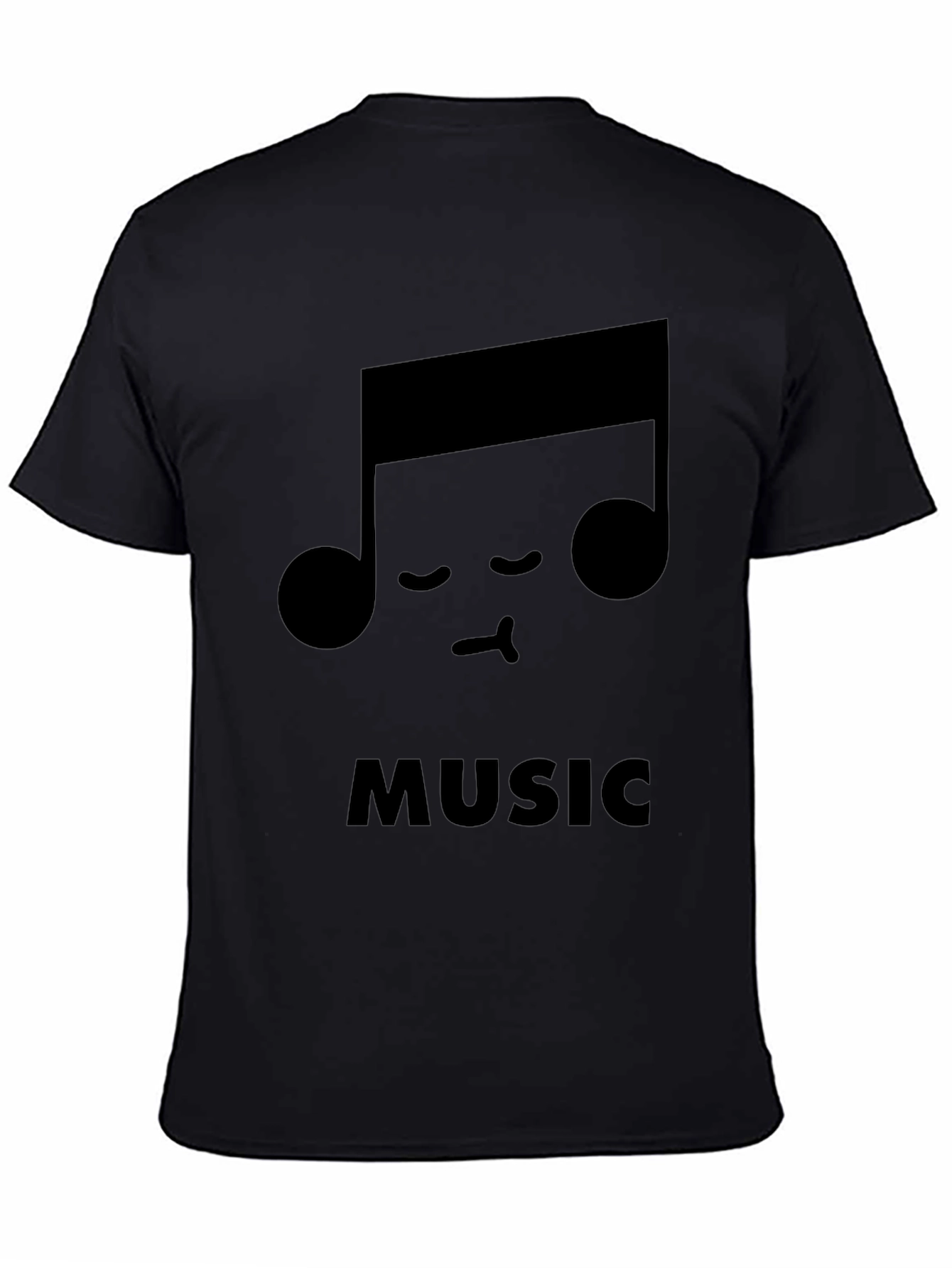 Cute Music Note Black T-Shirt