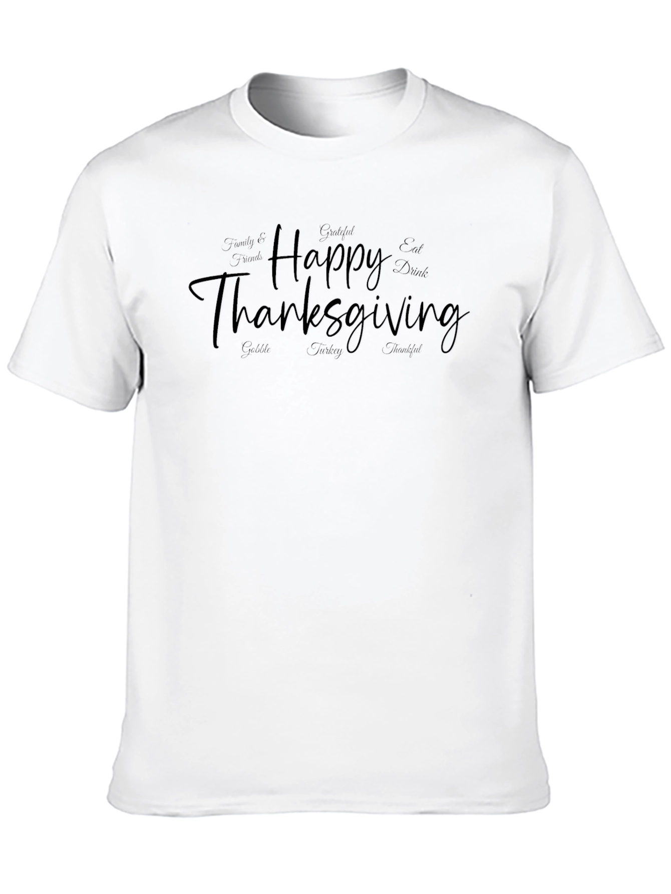 Happy Thanksgiving Black T-Shirt
