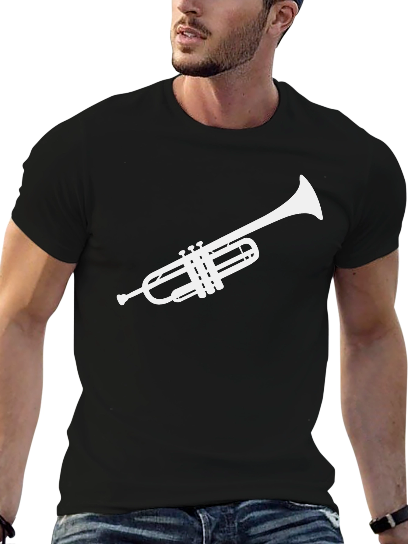 Cool Trumpet Graphic T-Shirt - Musical Instrument Tee