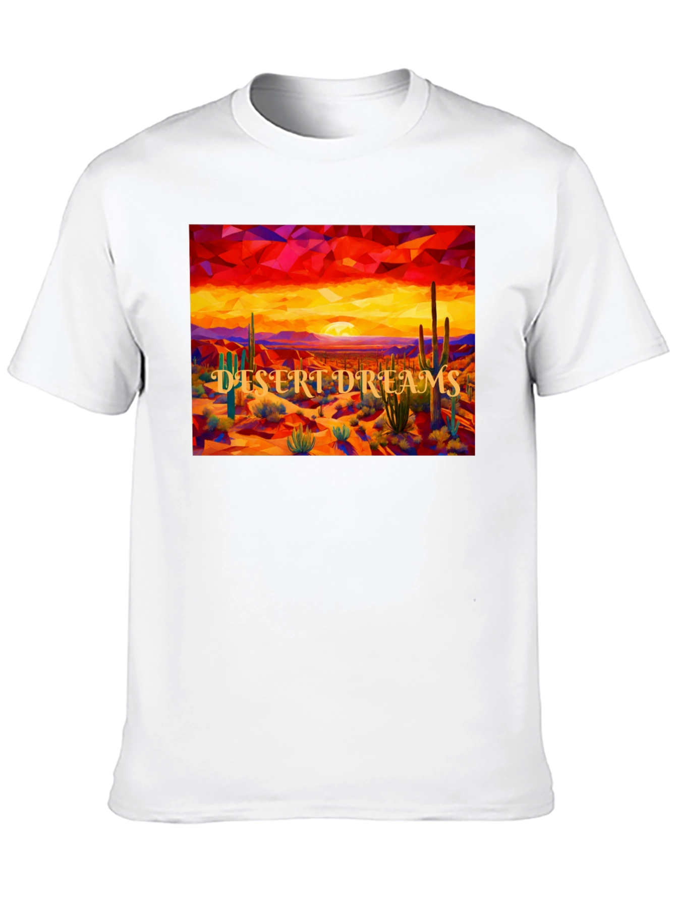 Desert Dreams Graphic Tee - Black Cotton T-Shirt