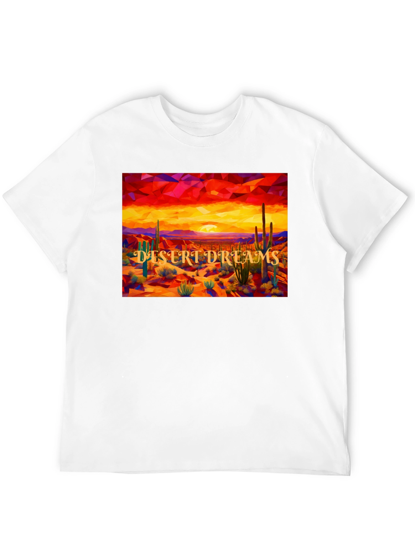 Desert Dreams Graphic Tee - Black Cotton T-Shirt
