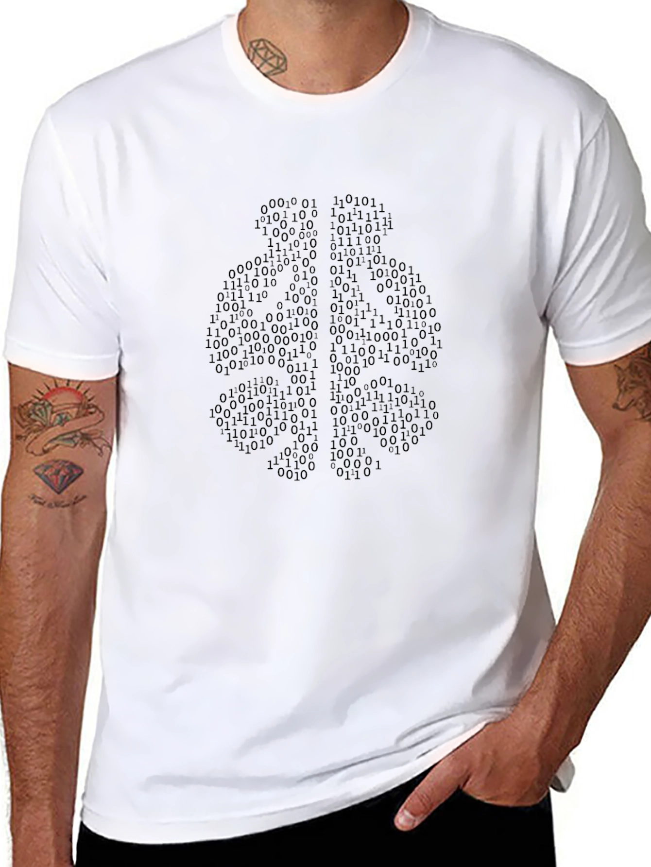 Binary Code Brain T-Shirt - Geek Chic Tee