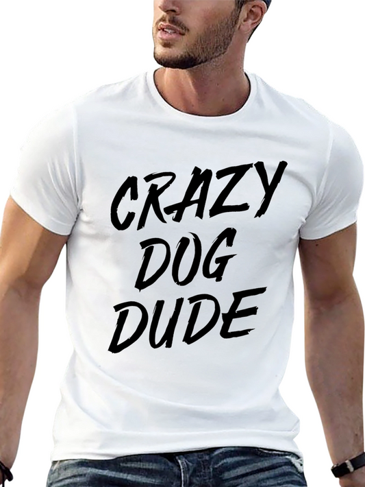 Crazy Dog Dude Black Graphic T-Shirt