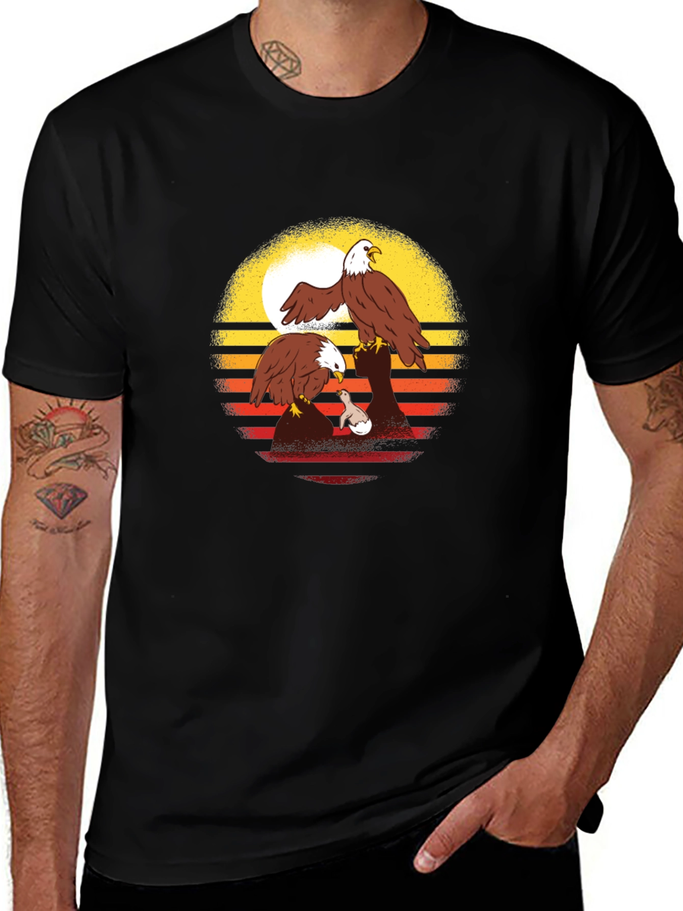 Eagle Sunset T-Shirt - Nature Graphic Tee