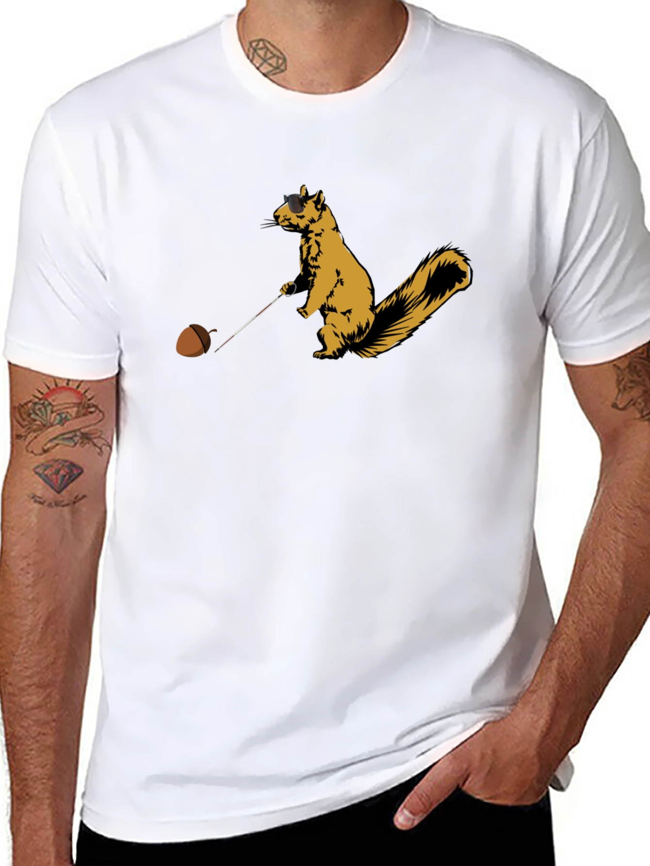 Squirrel Golf T-Shirt - Novelty Tee