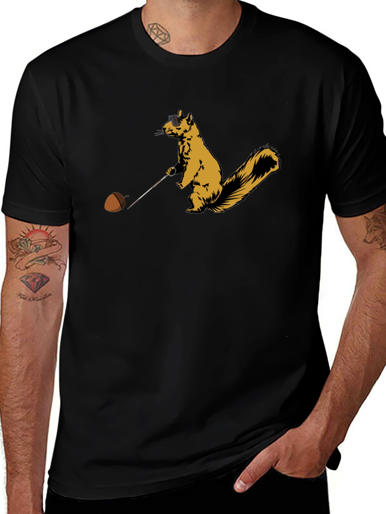 Squirrel Golf T-Shirt - Novelty Tee