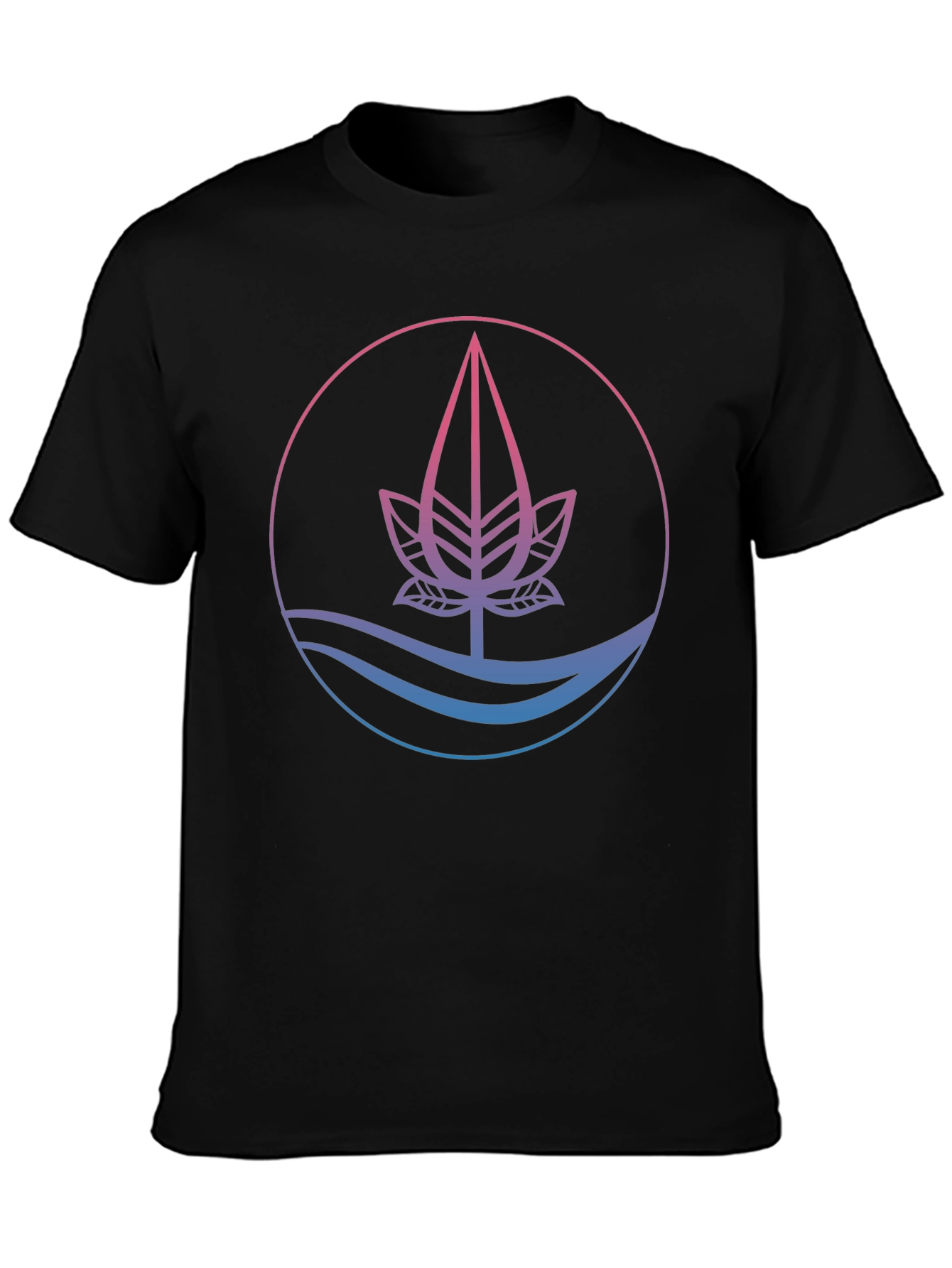 Nature Inspired Graphic Tee - Black Cotton Blend
