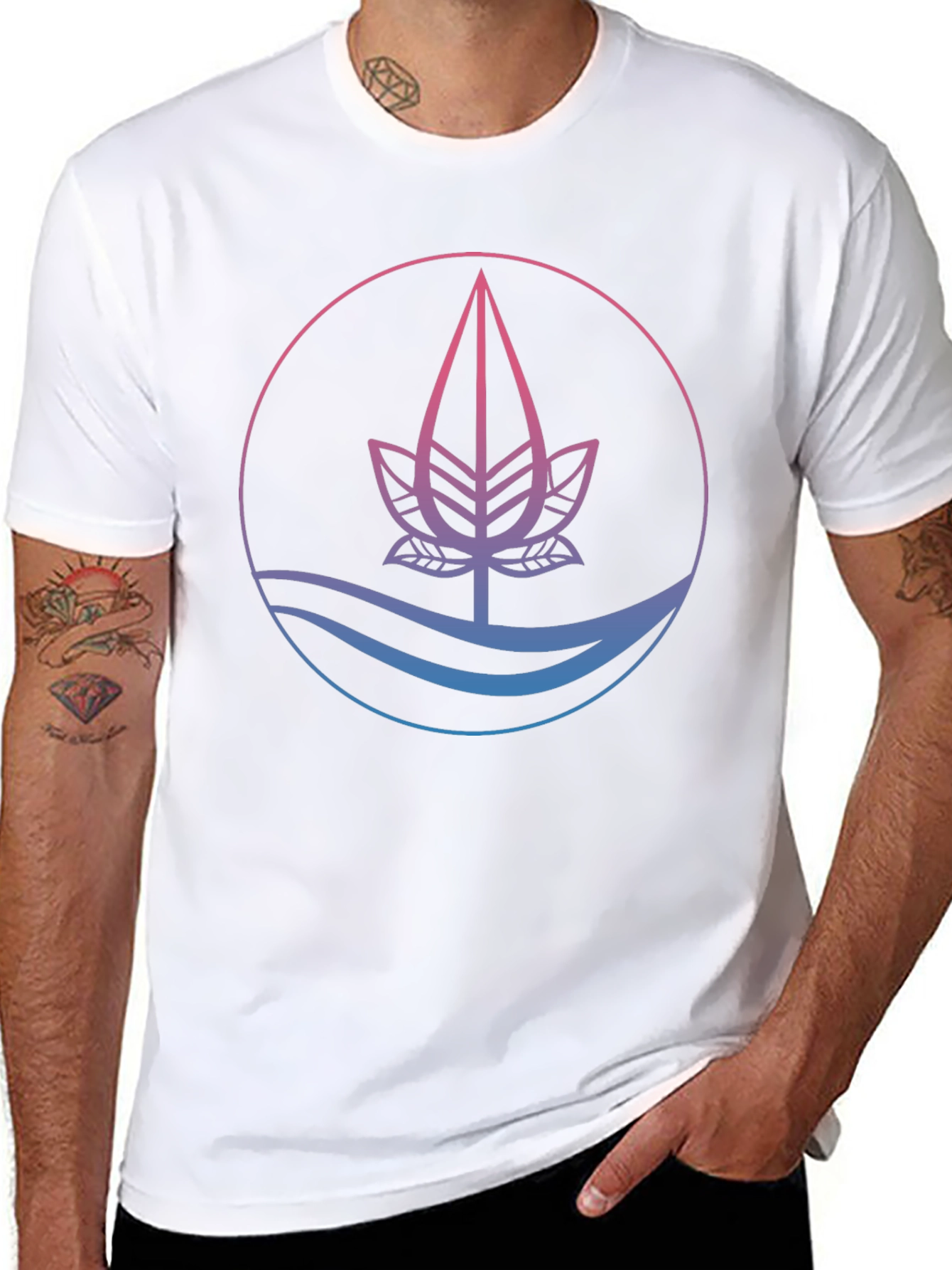 Nature Inspired Graphic Tee - Black Cotton Blend