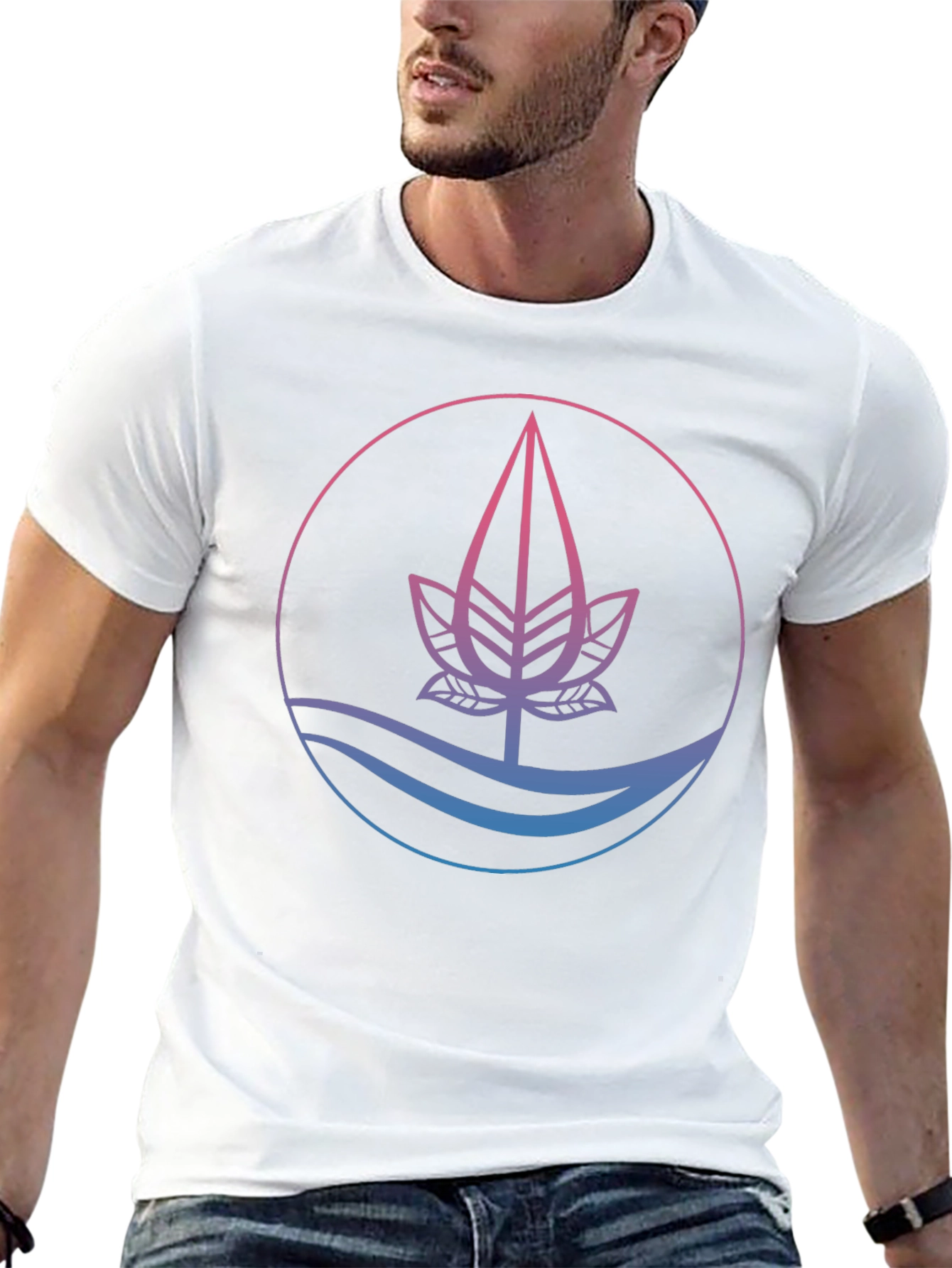 Nature Inspired Graphic Tee - Black Cotton Blend