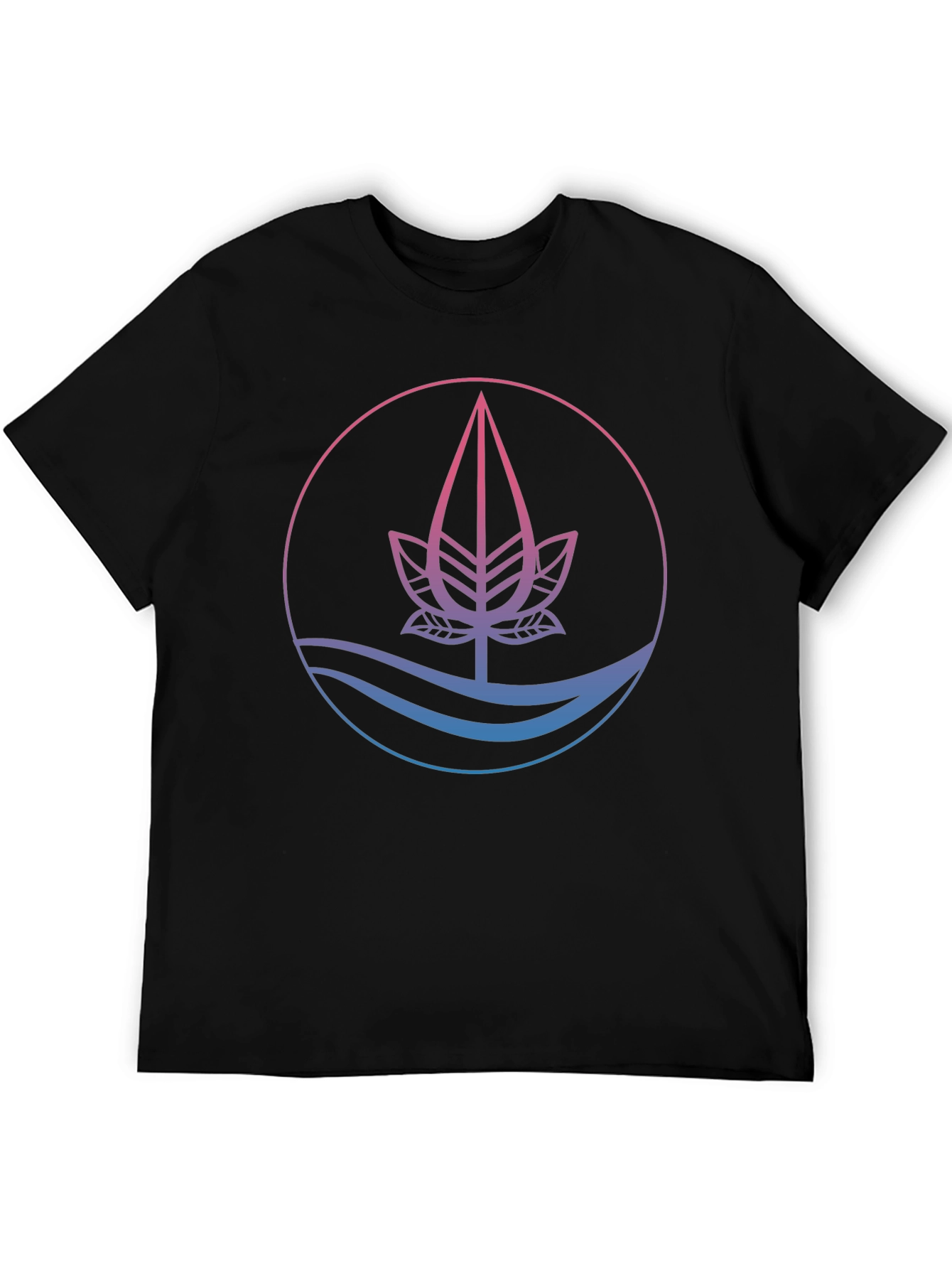 Nature Inspired Graphic Tee - Black Cotton Blend