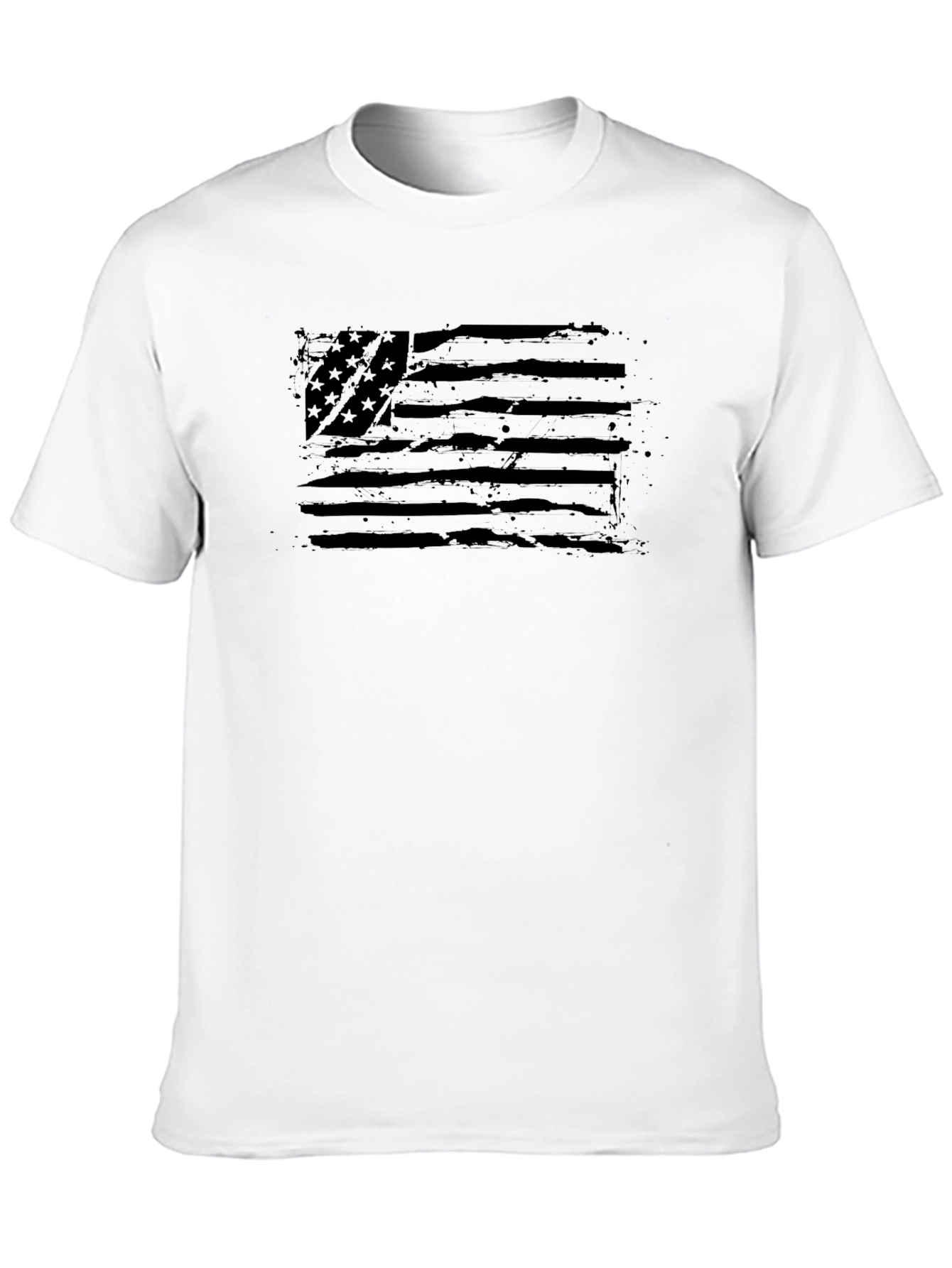 Distressed American Flag Black T-Shirt