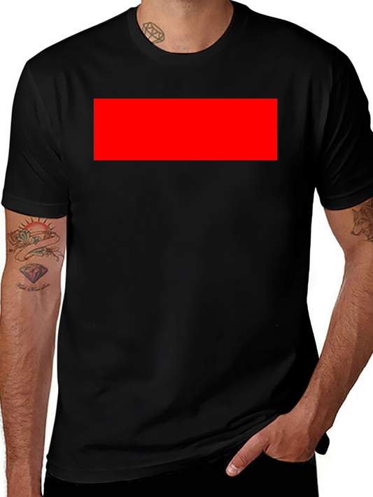 Mens Black Short Sleeve T-Shirt with Red Box Logo