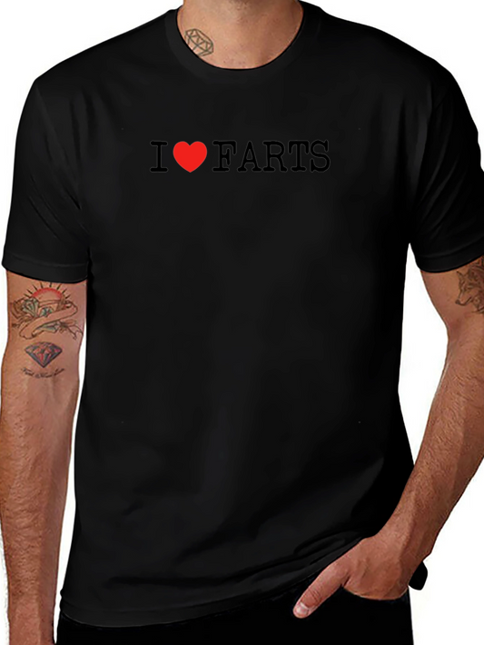 I Heart Farts Graphic Tee - Funny Black T-Shirt