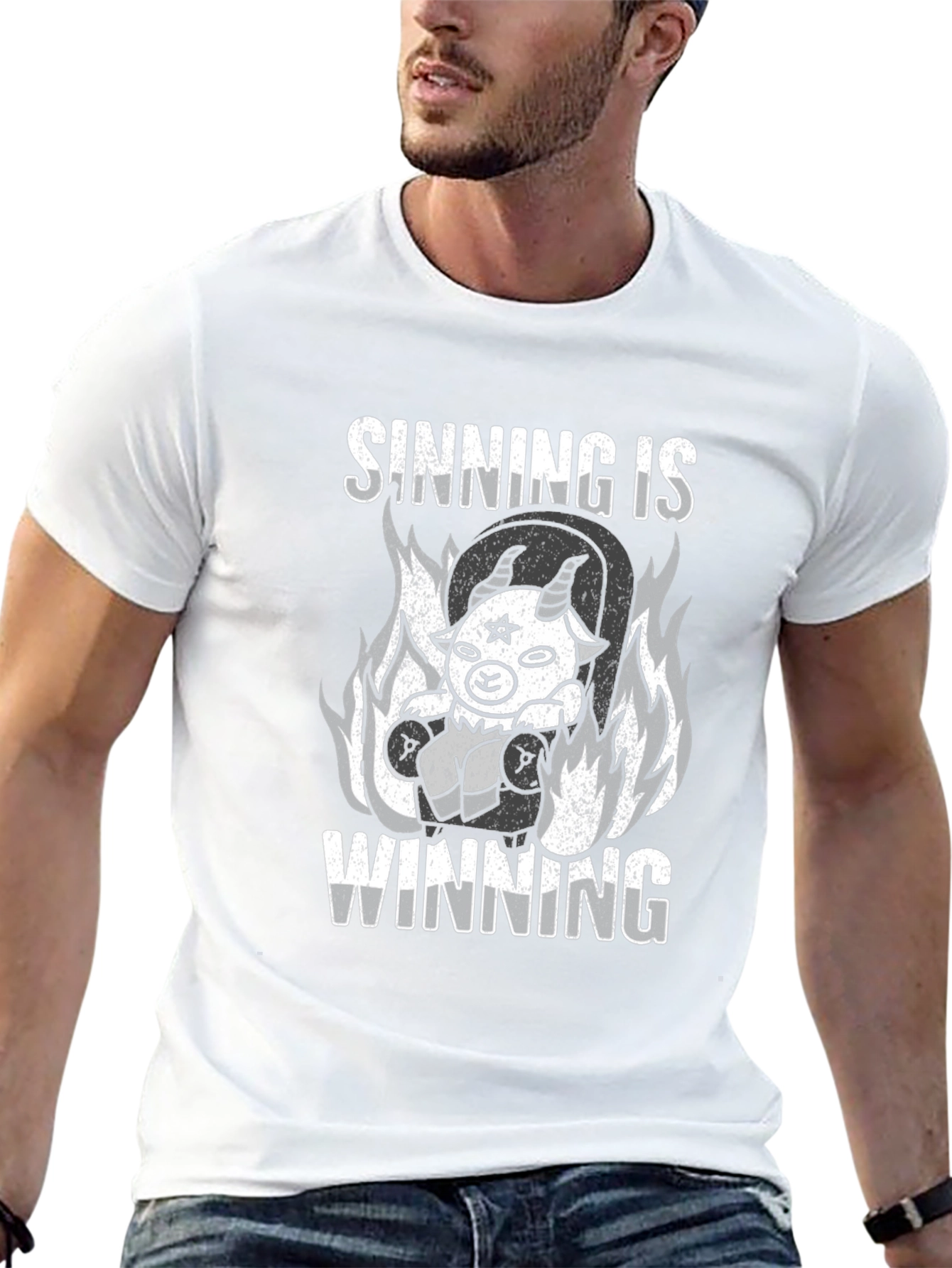 Sinning Is Winning Graphic T-Shirt