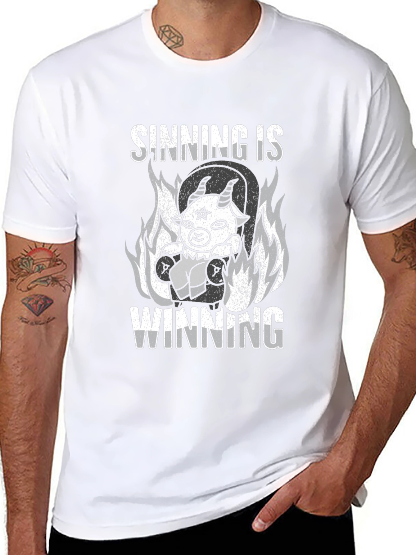 Sinning Is Winning Graphic T-Shirt