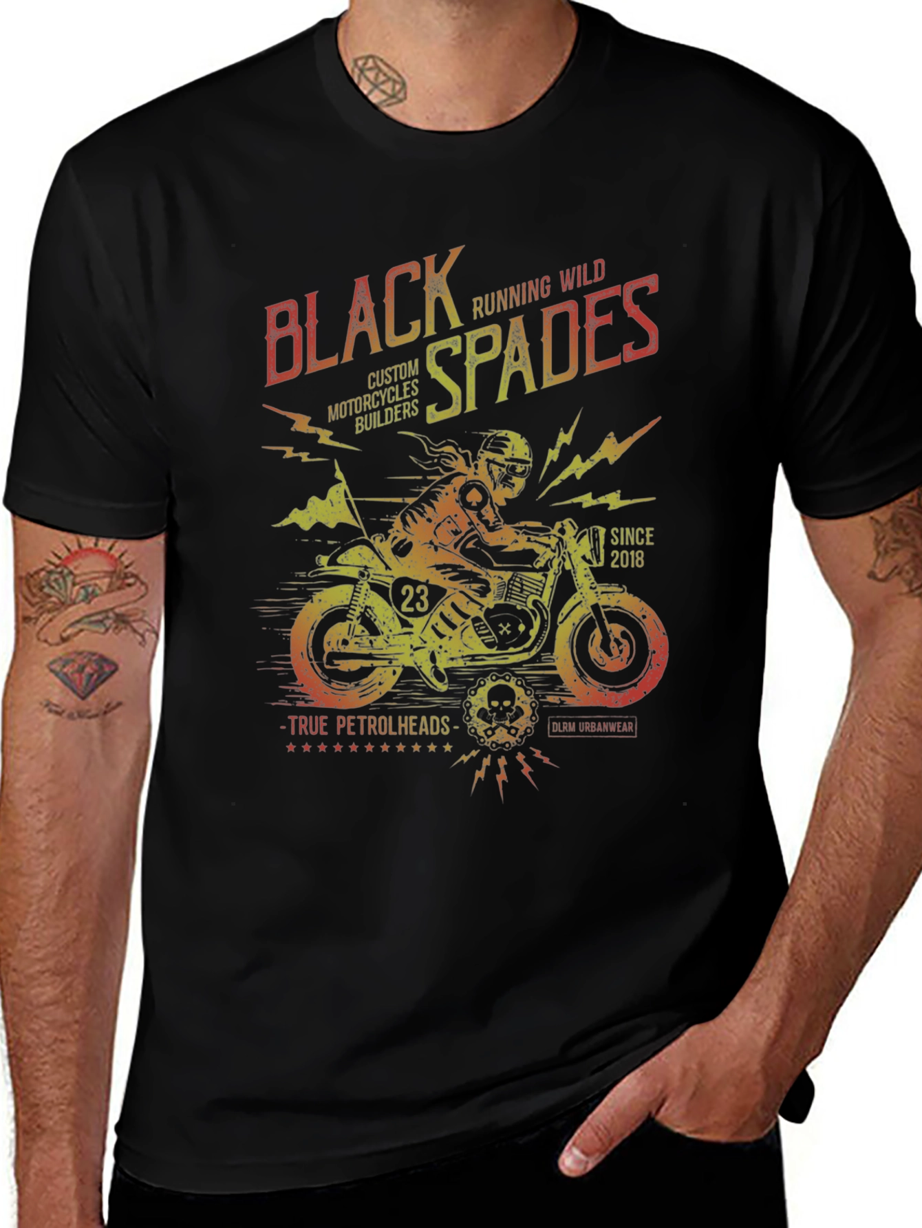 Black Spades Motorcycle T-Shirt - Custom Design