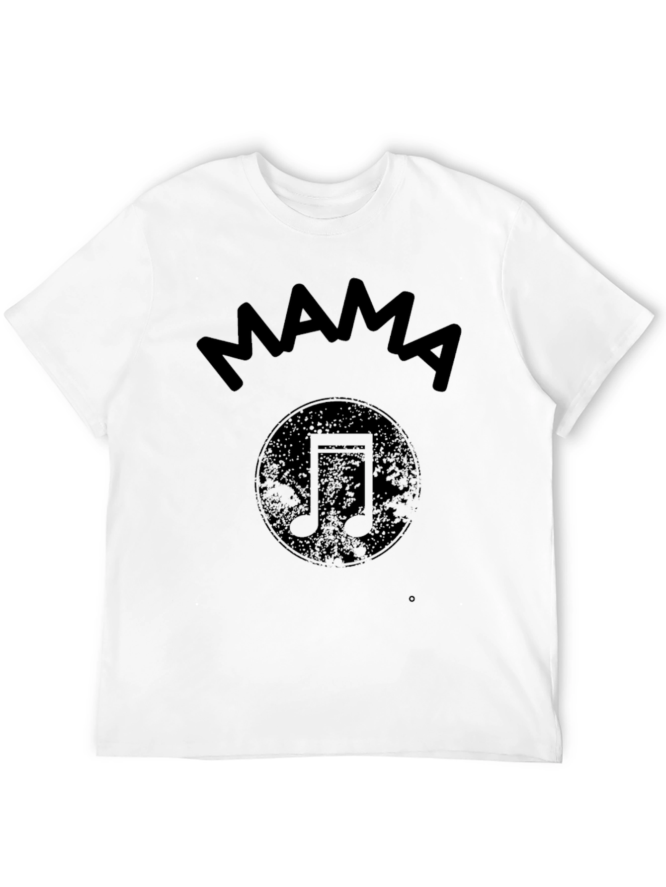 Mama Music Note Graphic Print Black T-Shirt