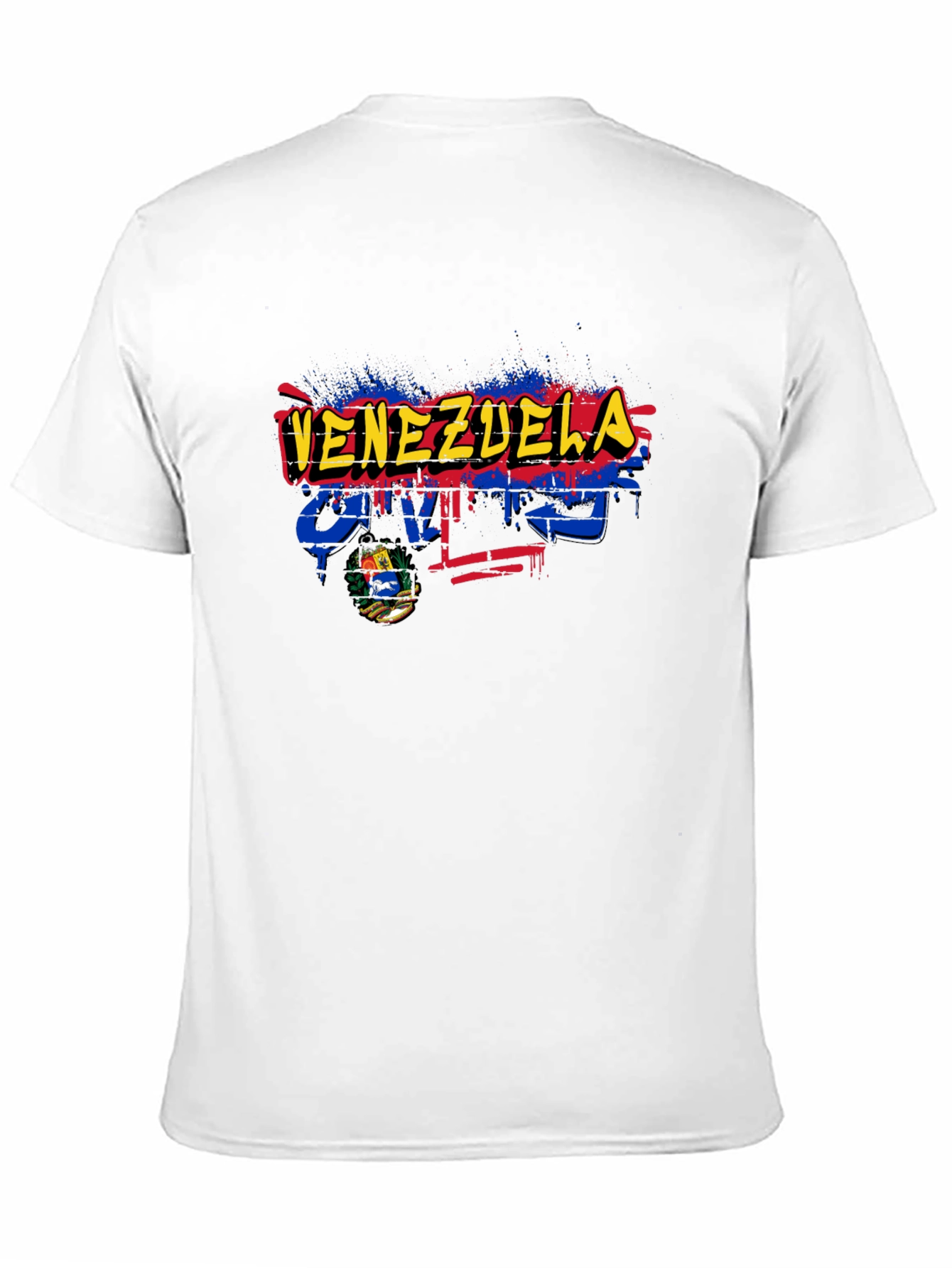Venezuela Flag Graphic Print Black T-Shirt