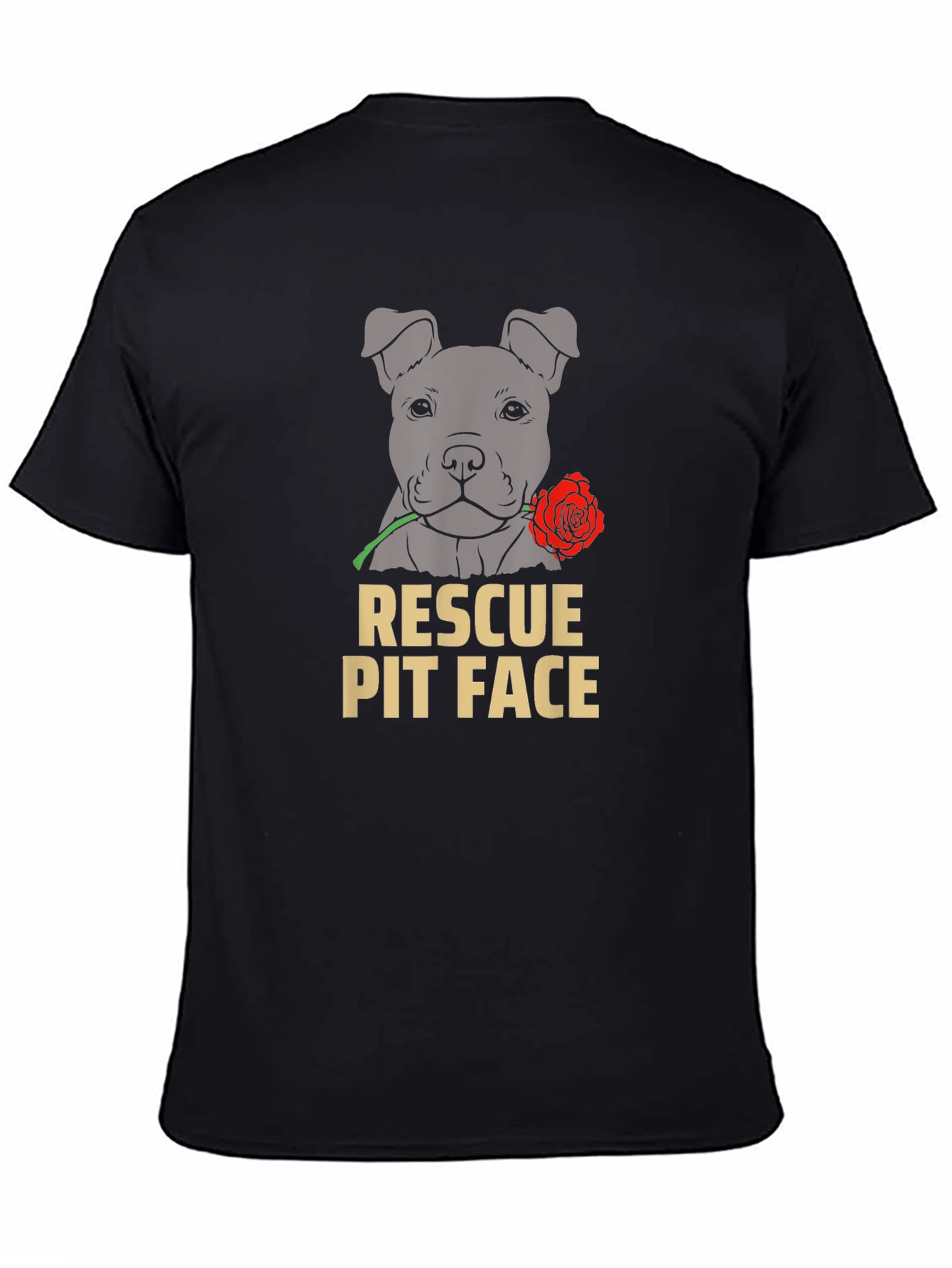 Rescue Pit Face Dog Graphic T-Shirt