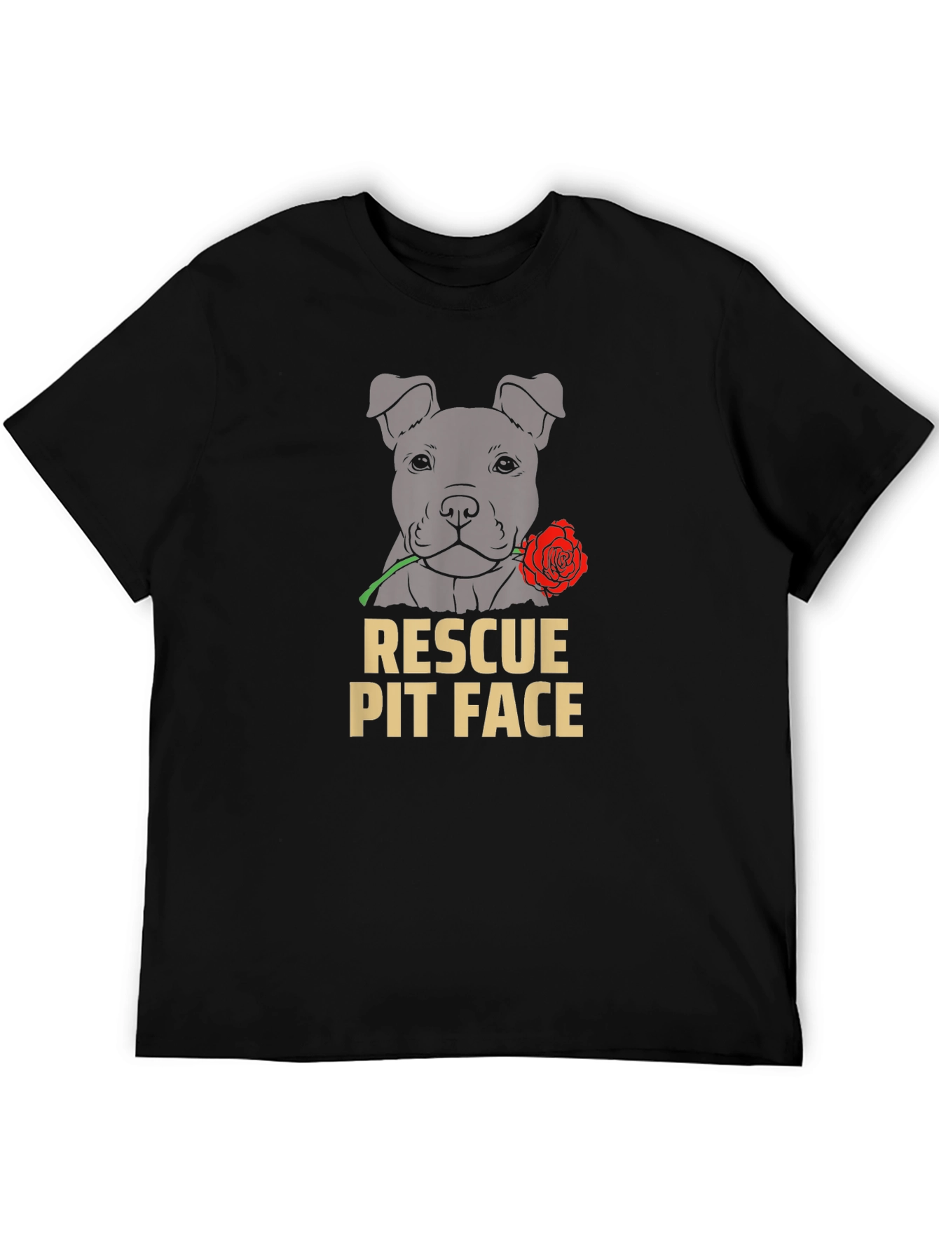 Rescue Pit Face Dog Graphic T-Shirt