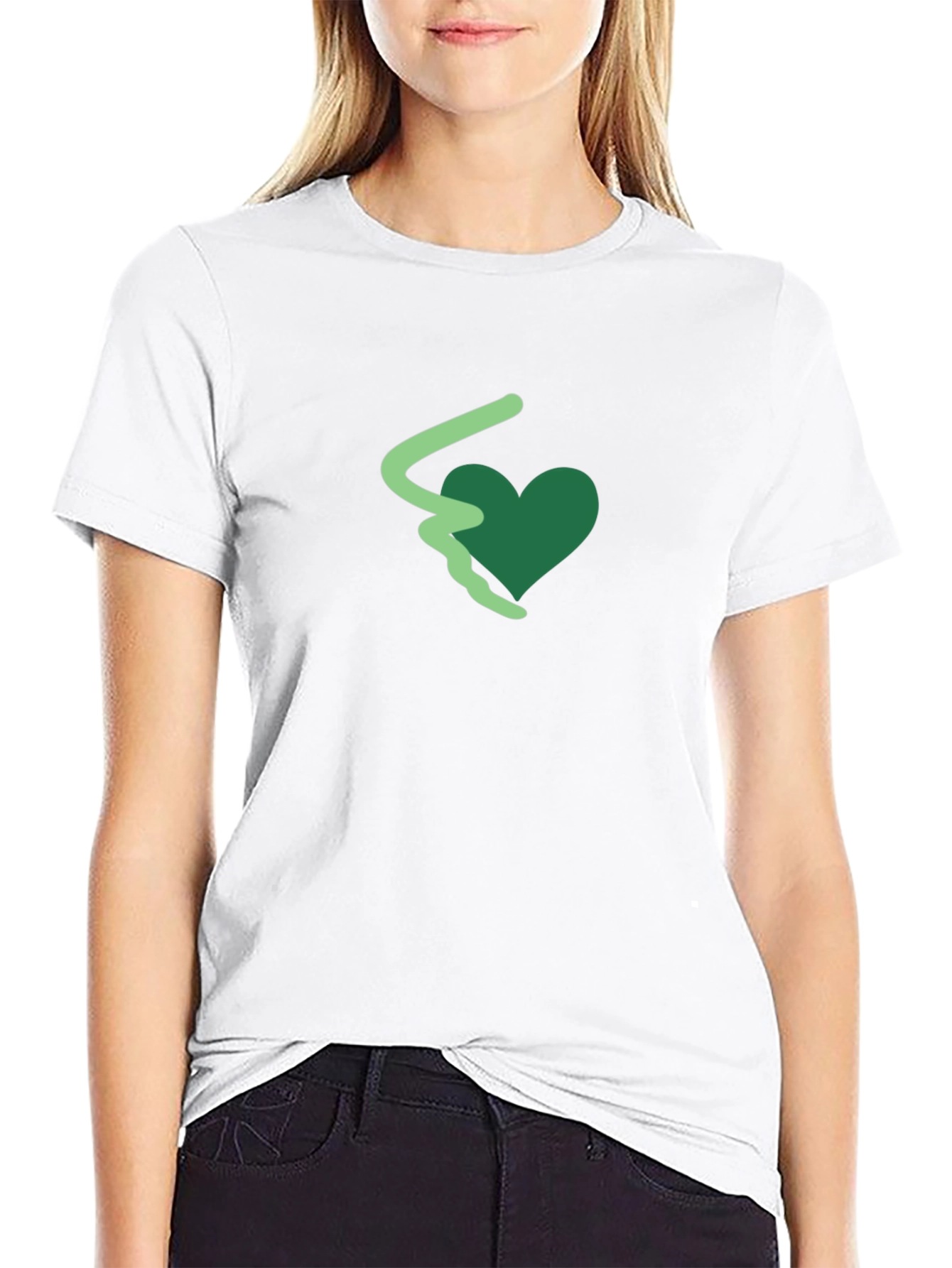 Heart Graphic Tee - Black Cotton Casual Shirt