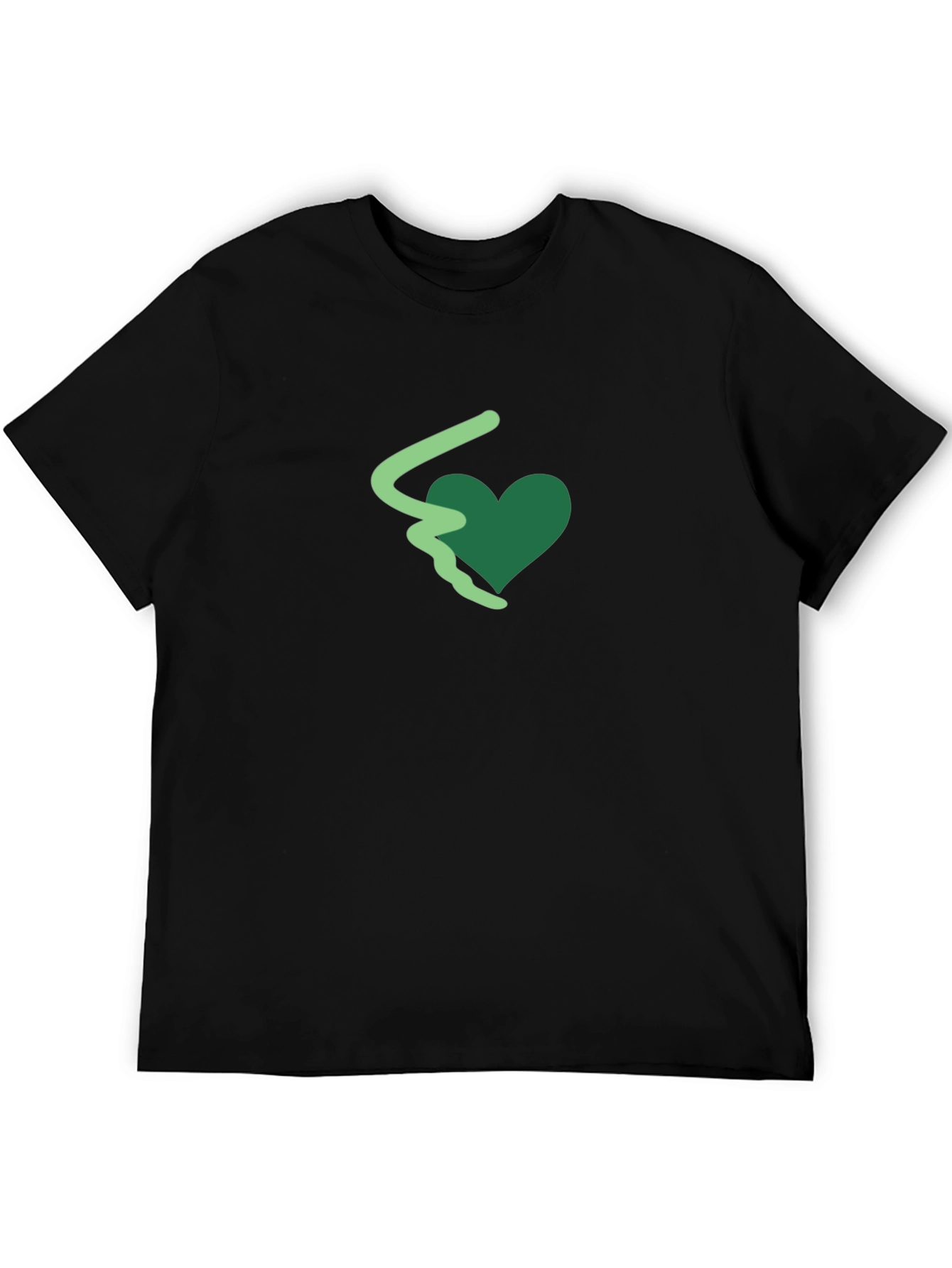 Heart Graphic Tee - Black Cotton Casual Shirt