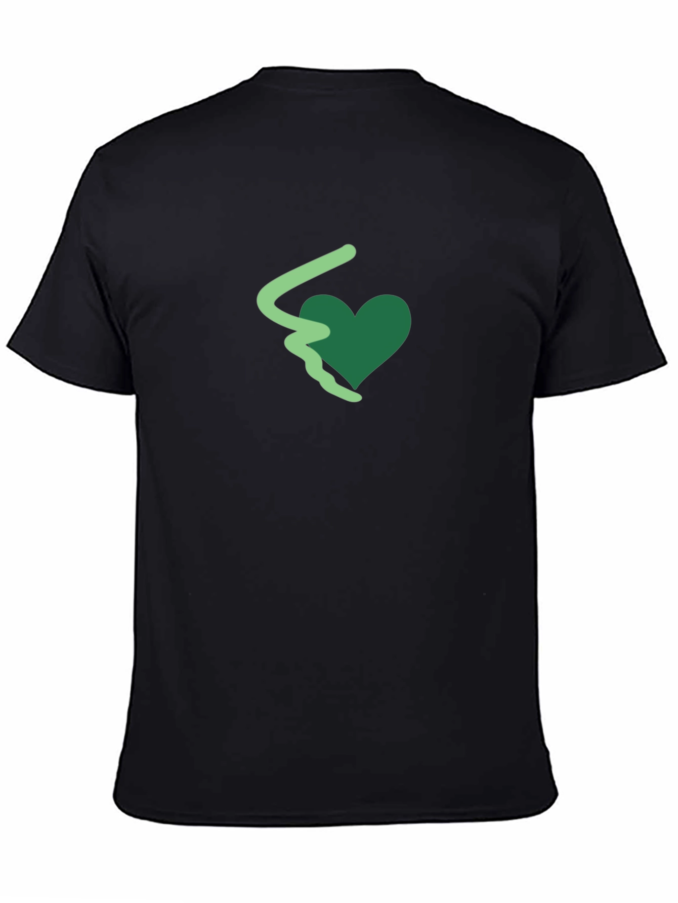 Heart Graphic Tee - Black Cotton Casual Shirt
