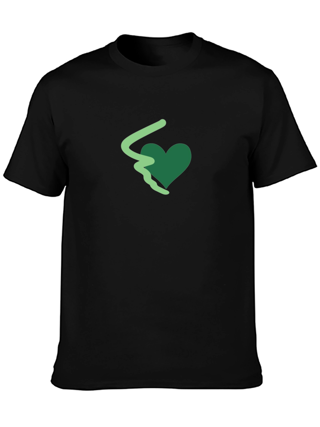 Heart Graphic Tee - Black Cotton Casual Shirt
