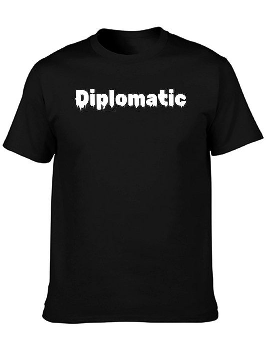 Diplomatic Graphic T-Shirt - Trendy Black Tee
