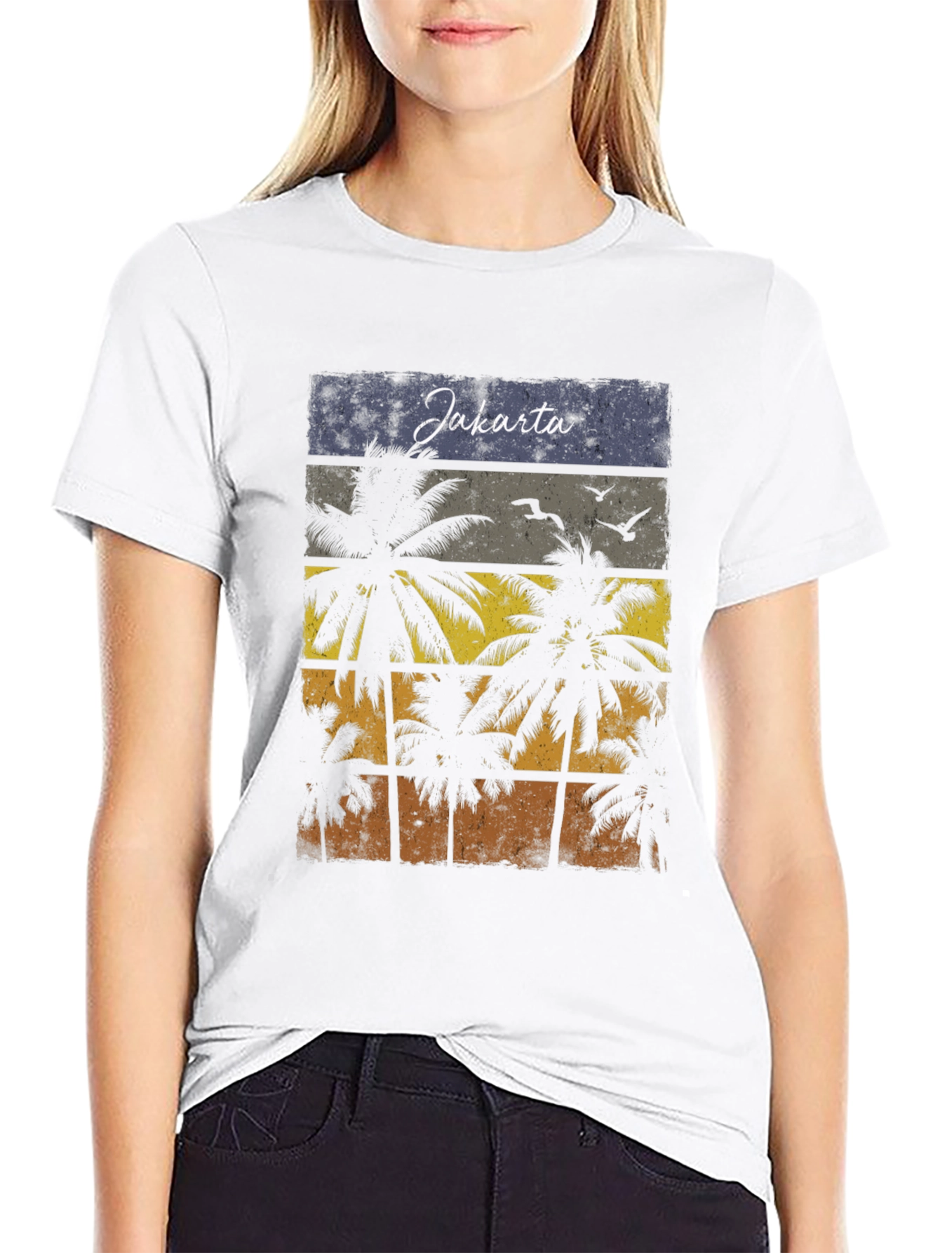 Jakarta Palm Tree Retro T-Shirt