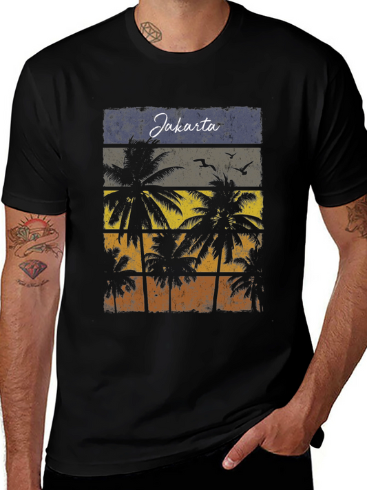 Jakarta Palm Tree Retro T-Shirt