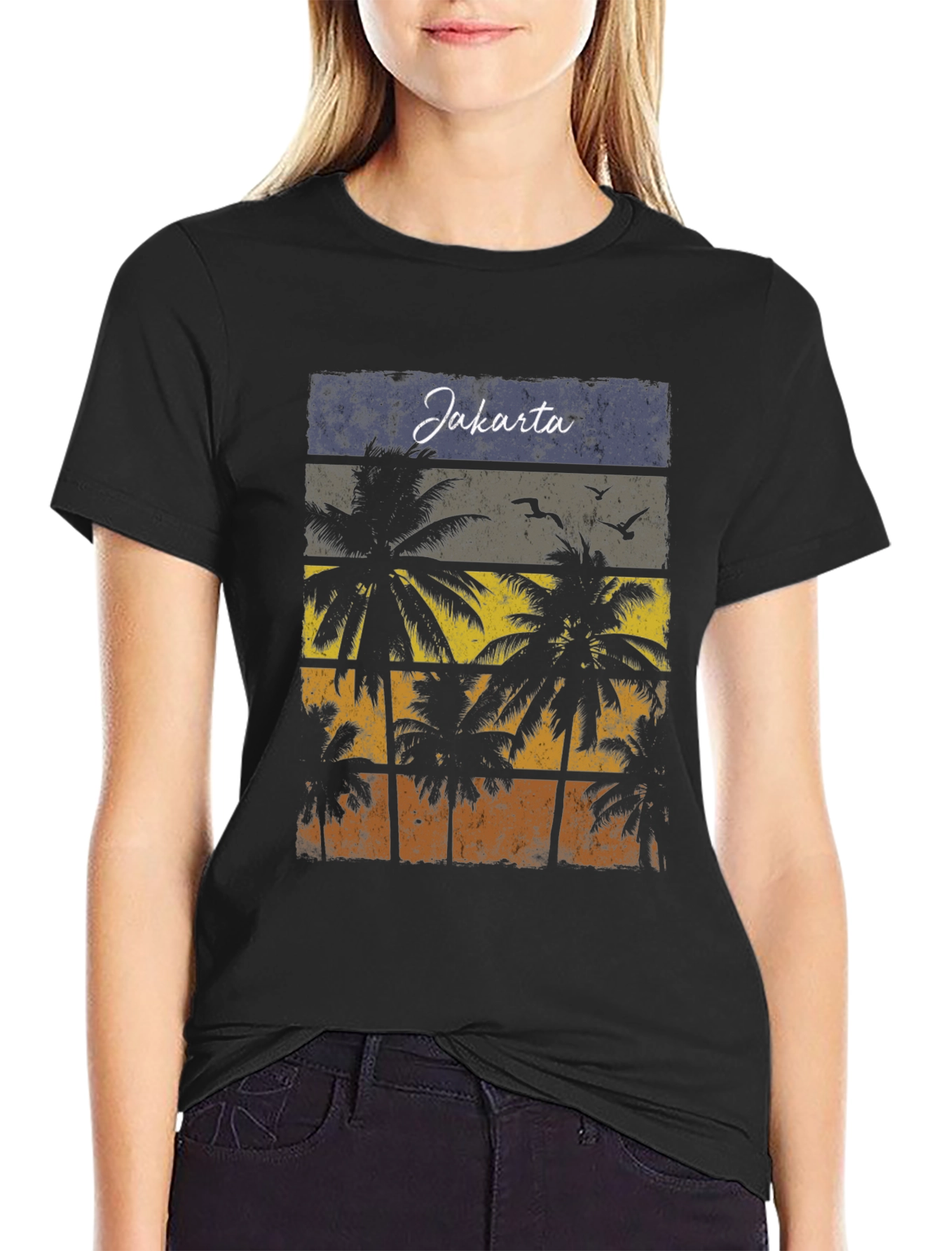 Jakarta Palm Tree Retro T-Shirt