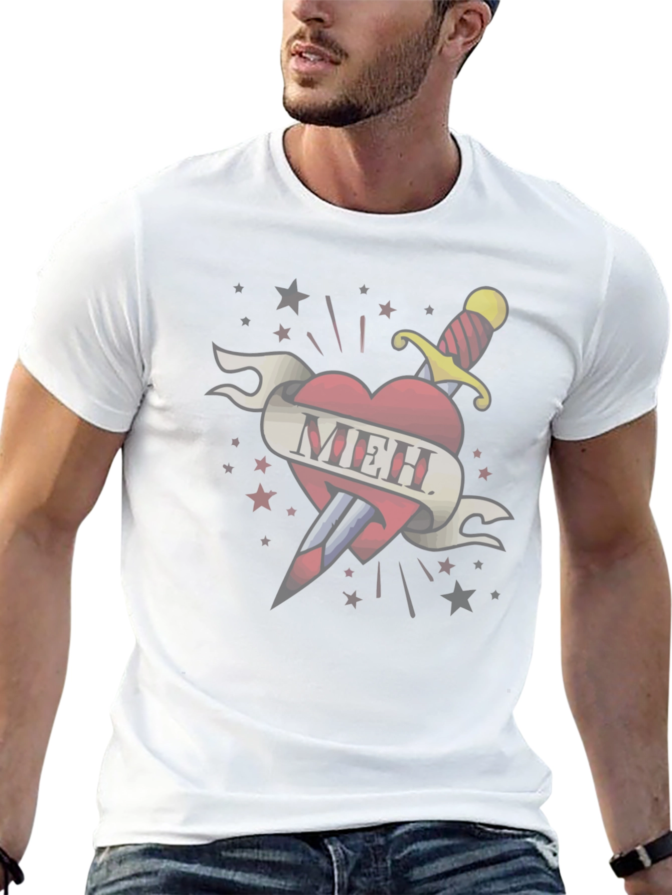 Meh Heart Tattoo T-Shirt