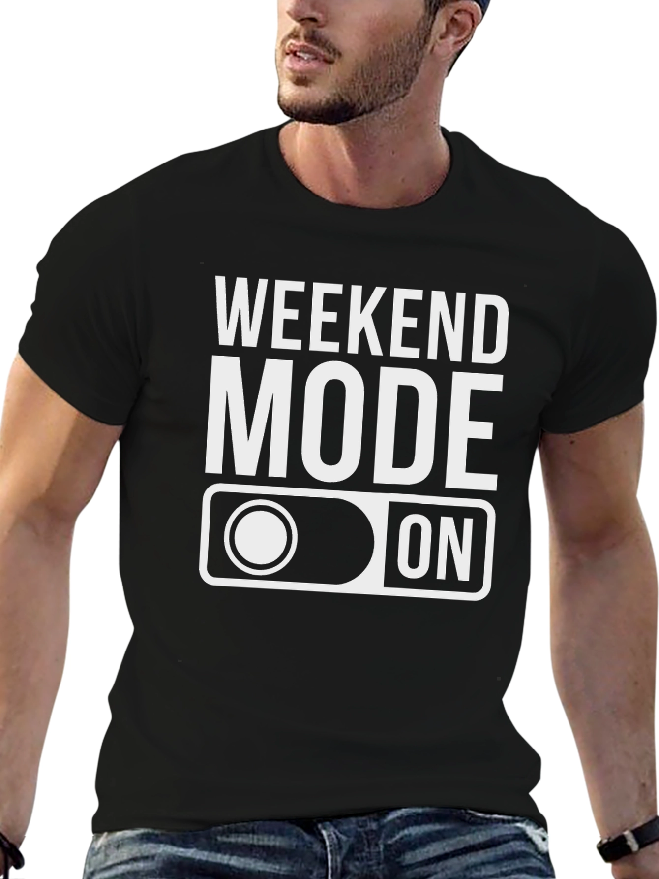 Weekend Mode On Black T-Shirt