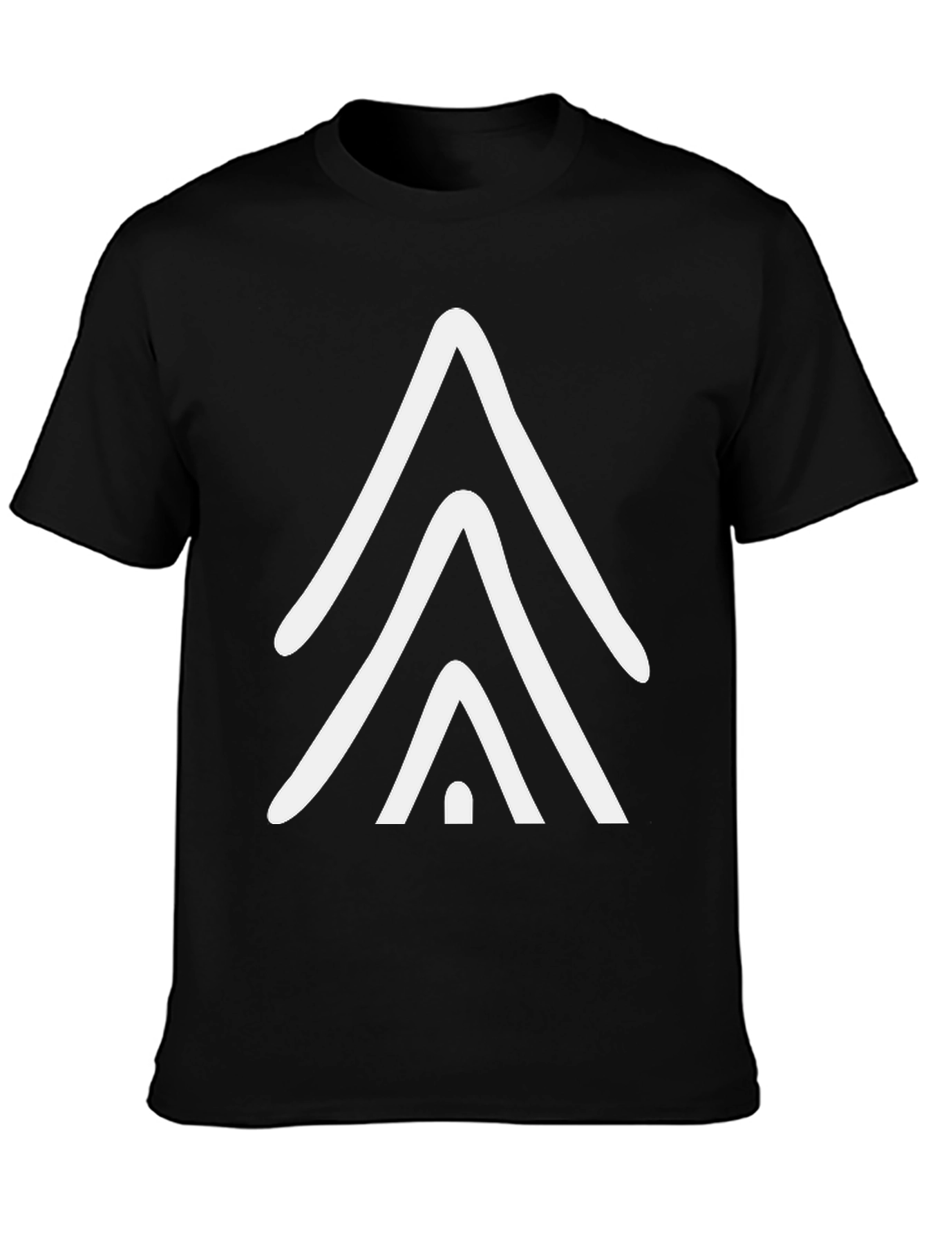 Geometric Arrow Graphic Tee - Casual Black T-Shirt