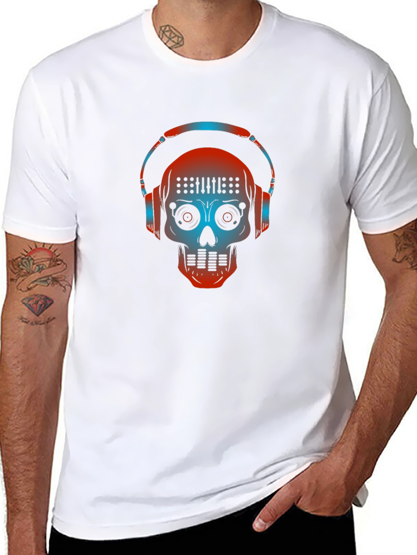DJ Skull Graphic Tee - Music Lover T-Shirt