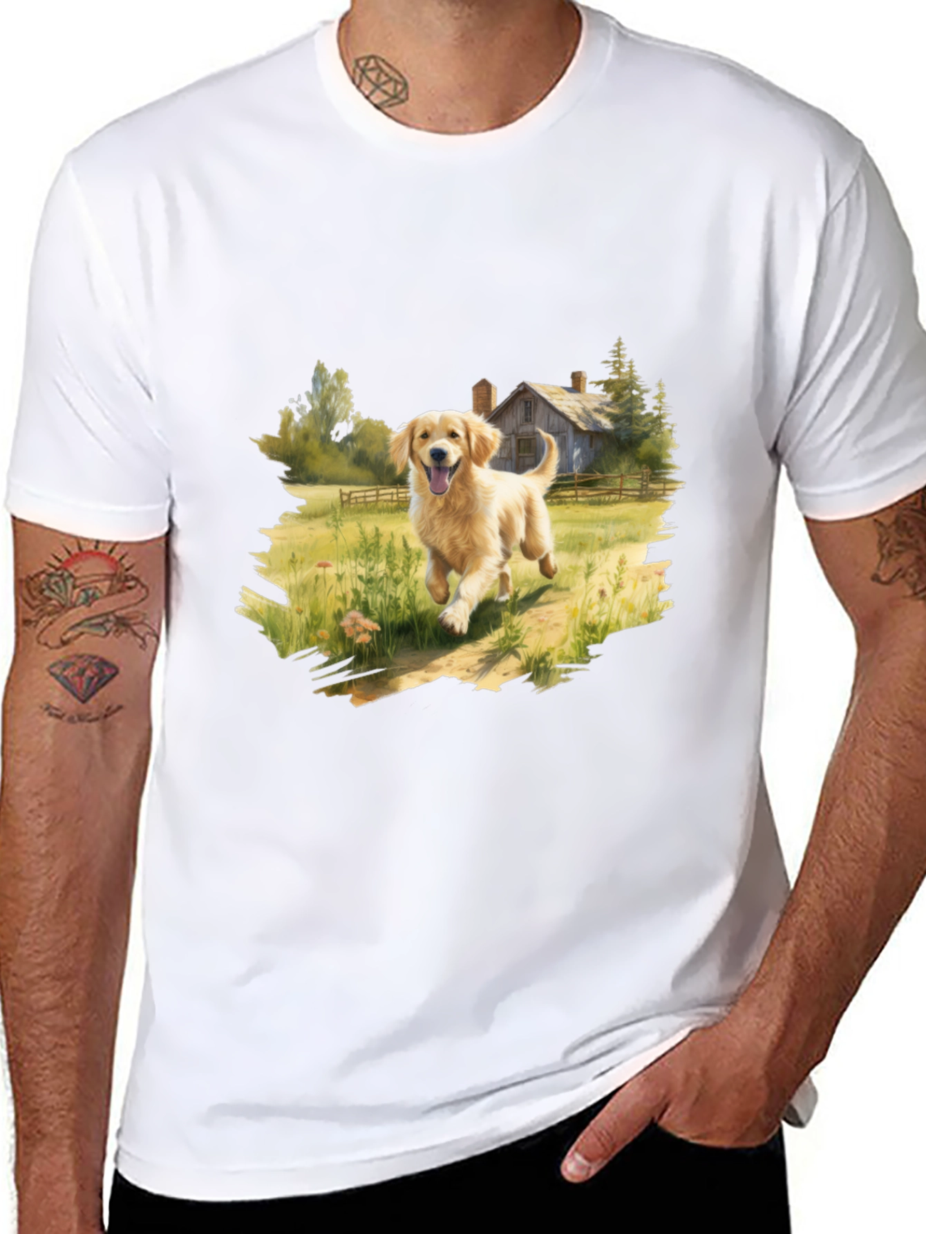 Golden Retriever T-Shirt - Farmhouse Dog Lover Tee
