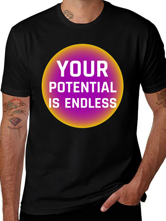 Endless Potential Graphic Tee - Black Cotton T-Shirt