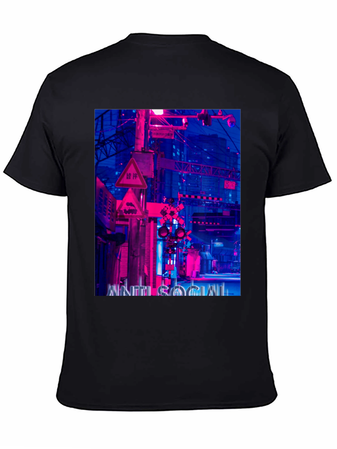 Cyberpunk Style Graphic Print T-Shirt