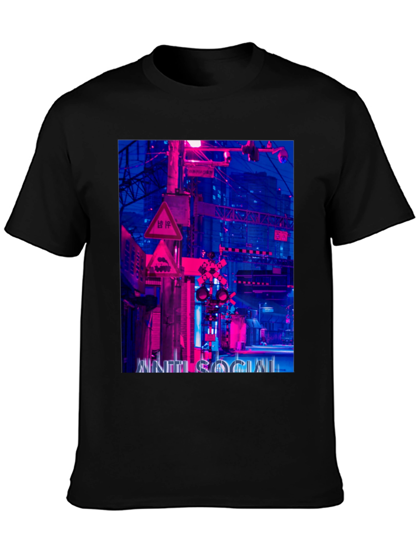 Cyberpunk Style Graphic Print T-Shirt