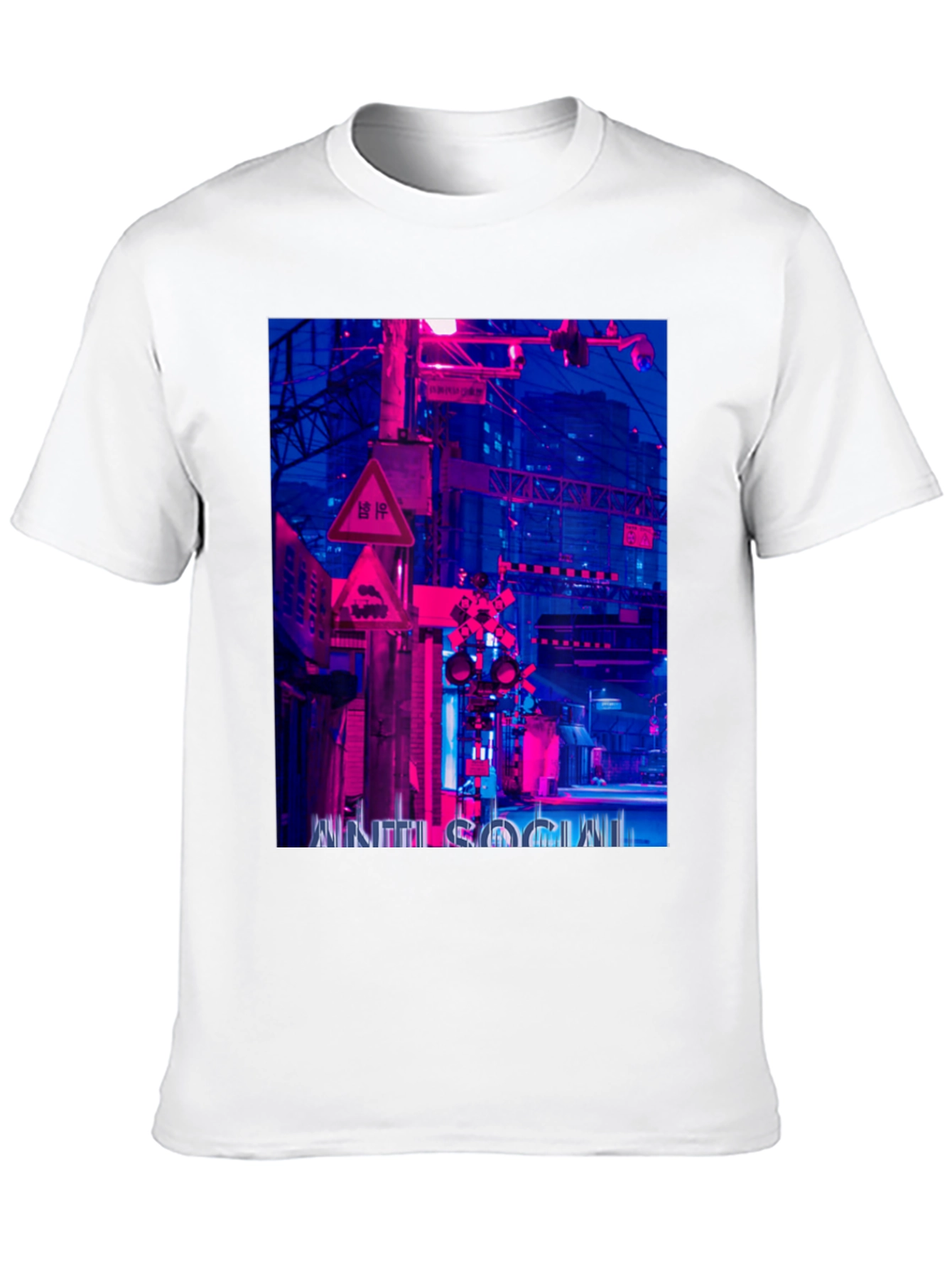 Cyberpunk Style Graphic Print T-Shirt