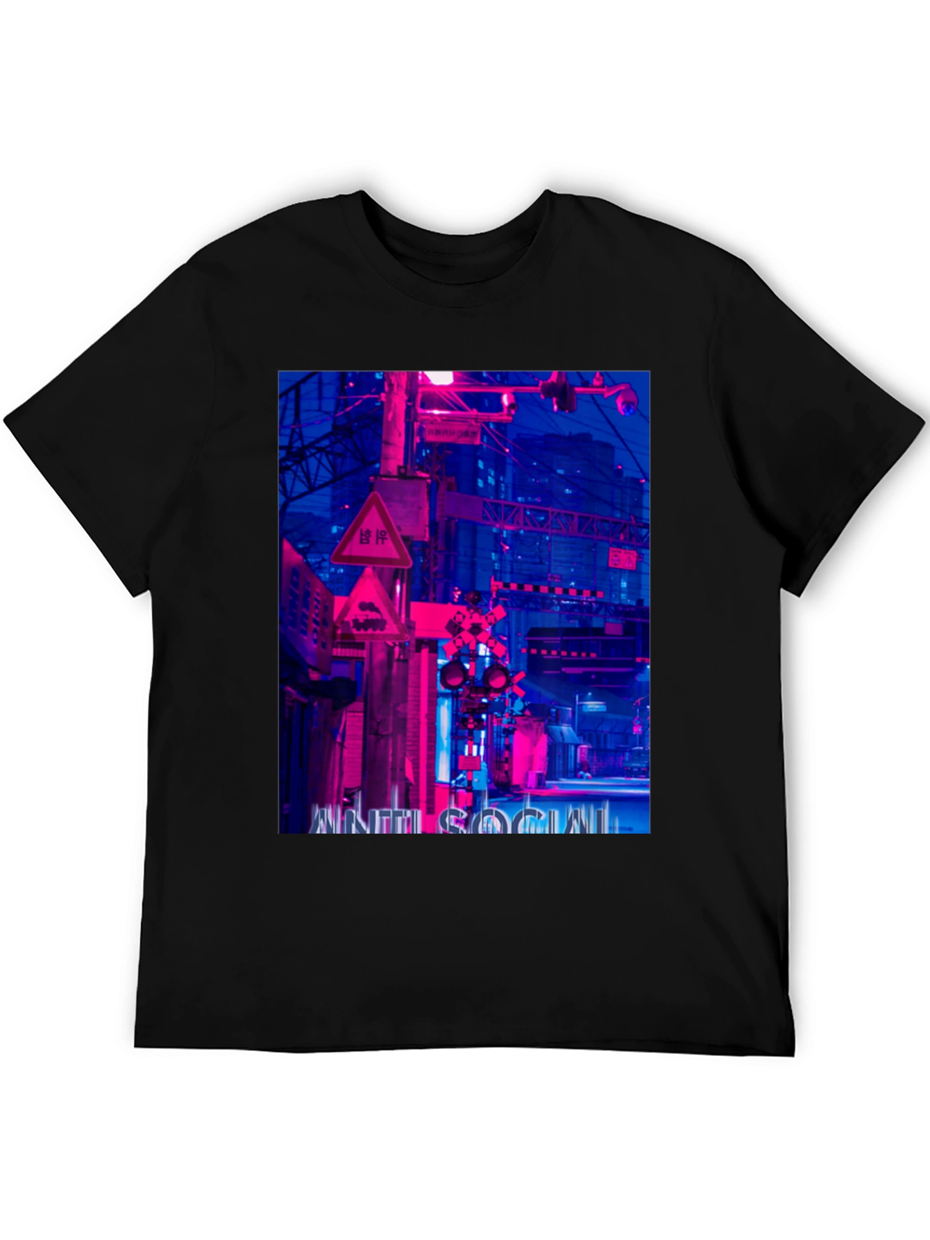 Cyberpunk Style Graphic Print T-Shirt
