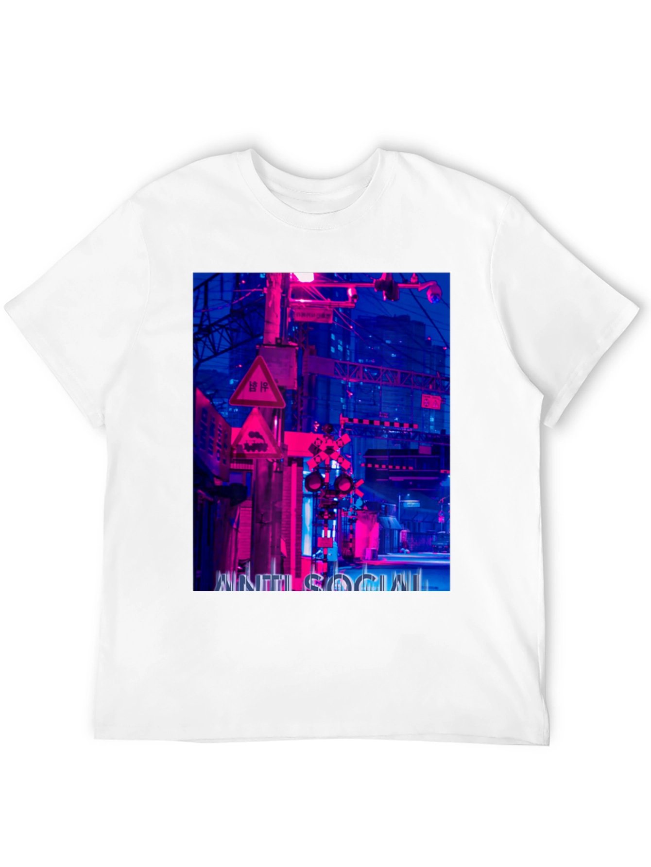 Cyberpunk Style Graphic Print T-Shirt