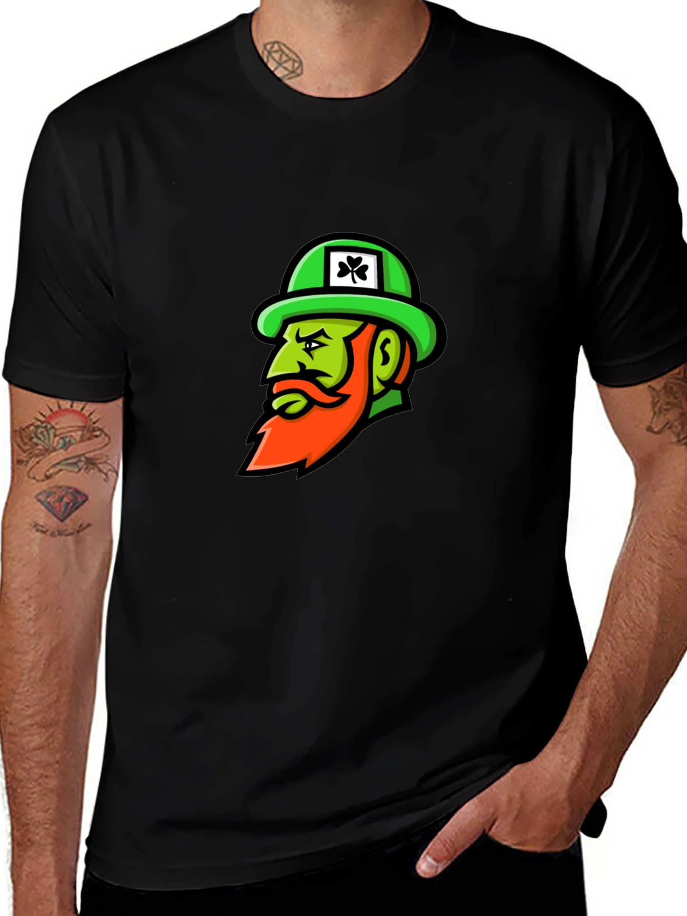 St. Patricks Day Leprechaun Black T-Shirt