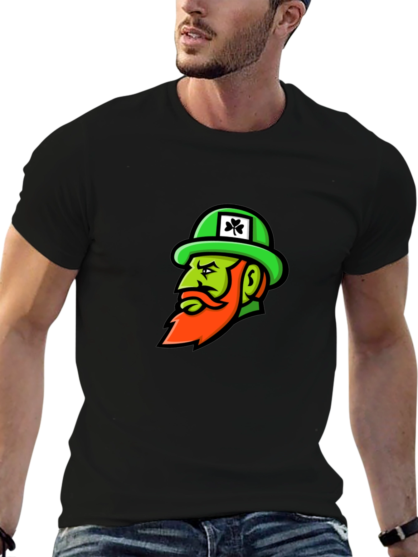 St. Patricks Day Leprechaun Black T-Shirt
