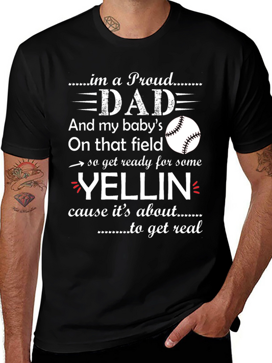 Proud Baseball Dad Graphic T-Shirt