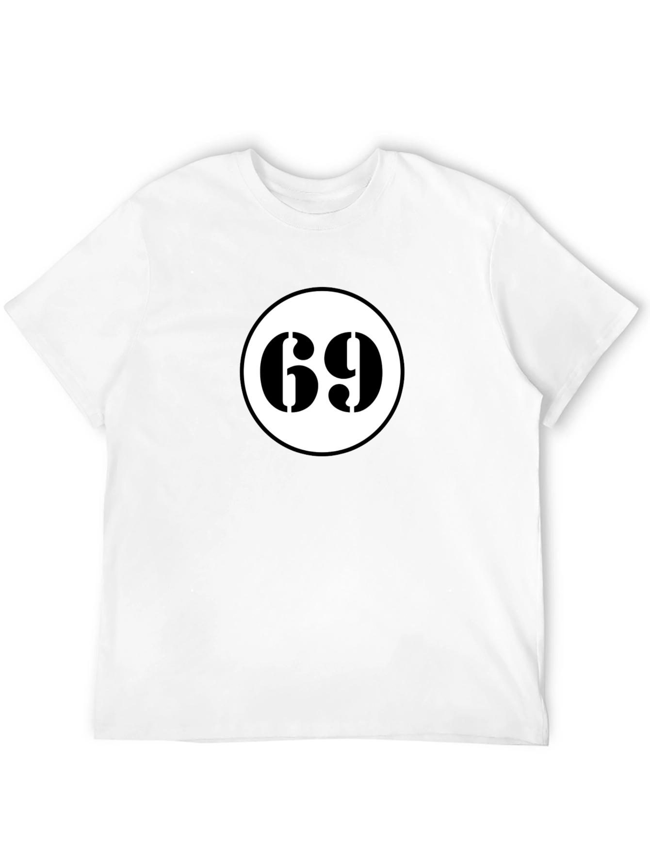 Mens Black T-Shirt with Number 69 Design